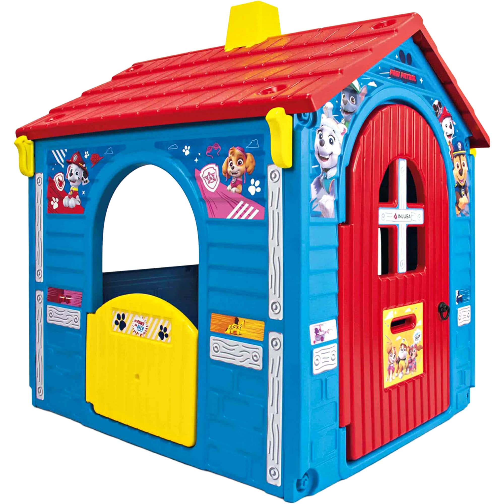 Paw Patrol Spielhaus f&uuml;r Kinder ab 3-6 Jahren Kinderhaus mit Hauptt&uuml;r, Briefkasten & Riegel &ndash; 2 Seitent&uuml;ren & Fenster mit Au&szlig;entheke - Bild 1