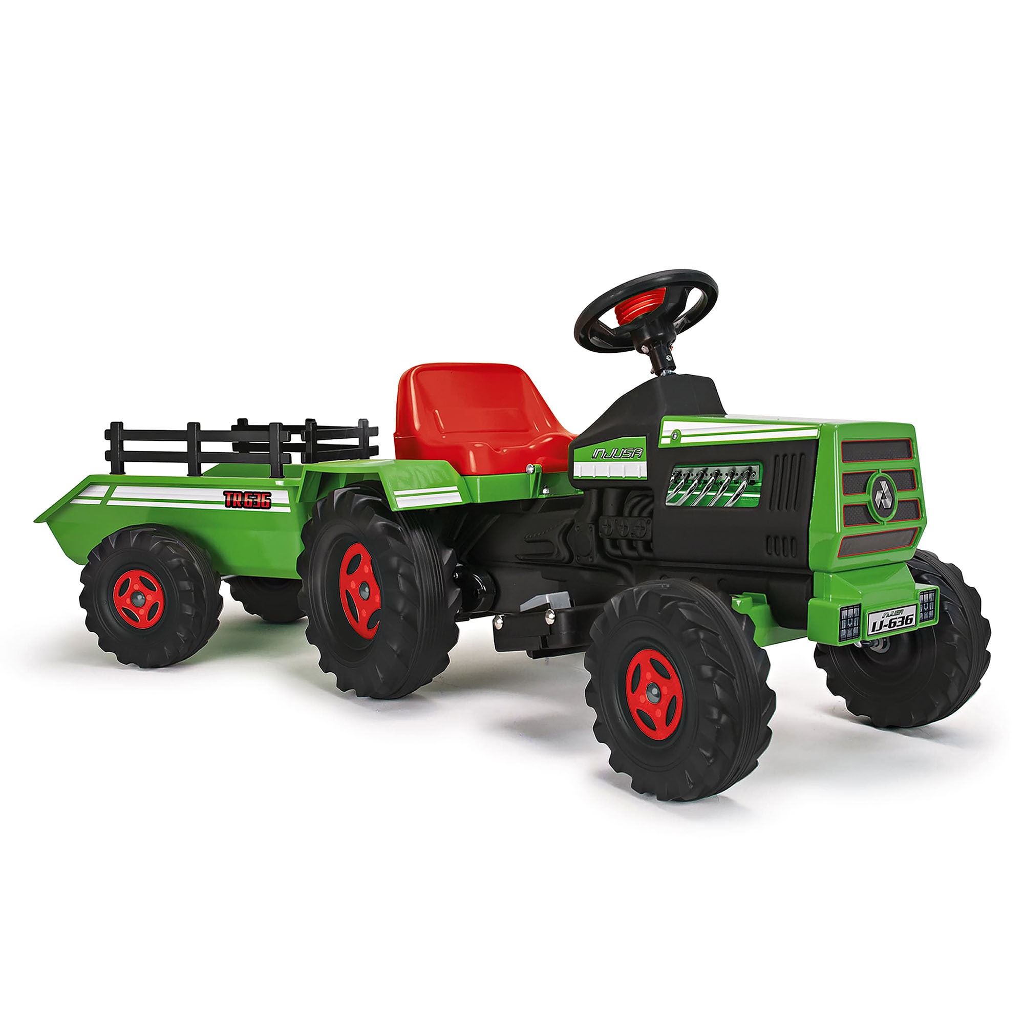 INJUSA Elektrotraktor Basic f&uuml;r Kinder ab 1-3 Jahren &ndash; 6V Elektro-Traktor mit Anh&auml;nger &ndash; Kindertraktor mit Gaspedal, Licht & Sound &ndash; H&ouml;chstgeschwindigkeit 2-3 km/h - Bild 1