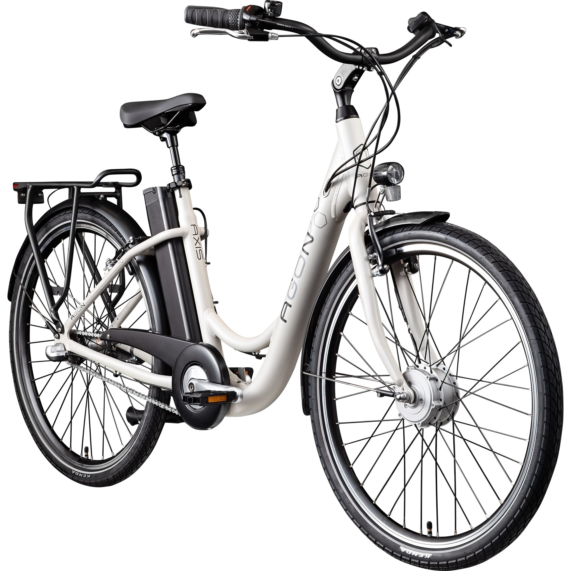 Agon Axis E-Bike 26 Zoll Citybike Damen Herren 140 - 165 cm Pedelec mit Nabenmotor Fahrrad 3 Gang und Beleuchtung StVZO - Bild 1