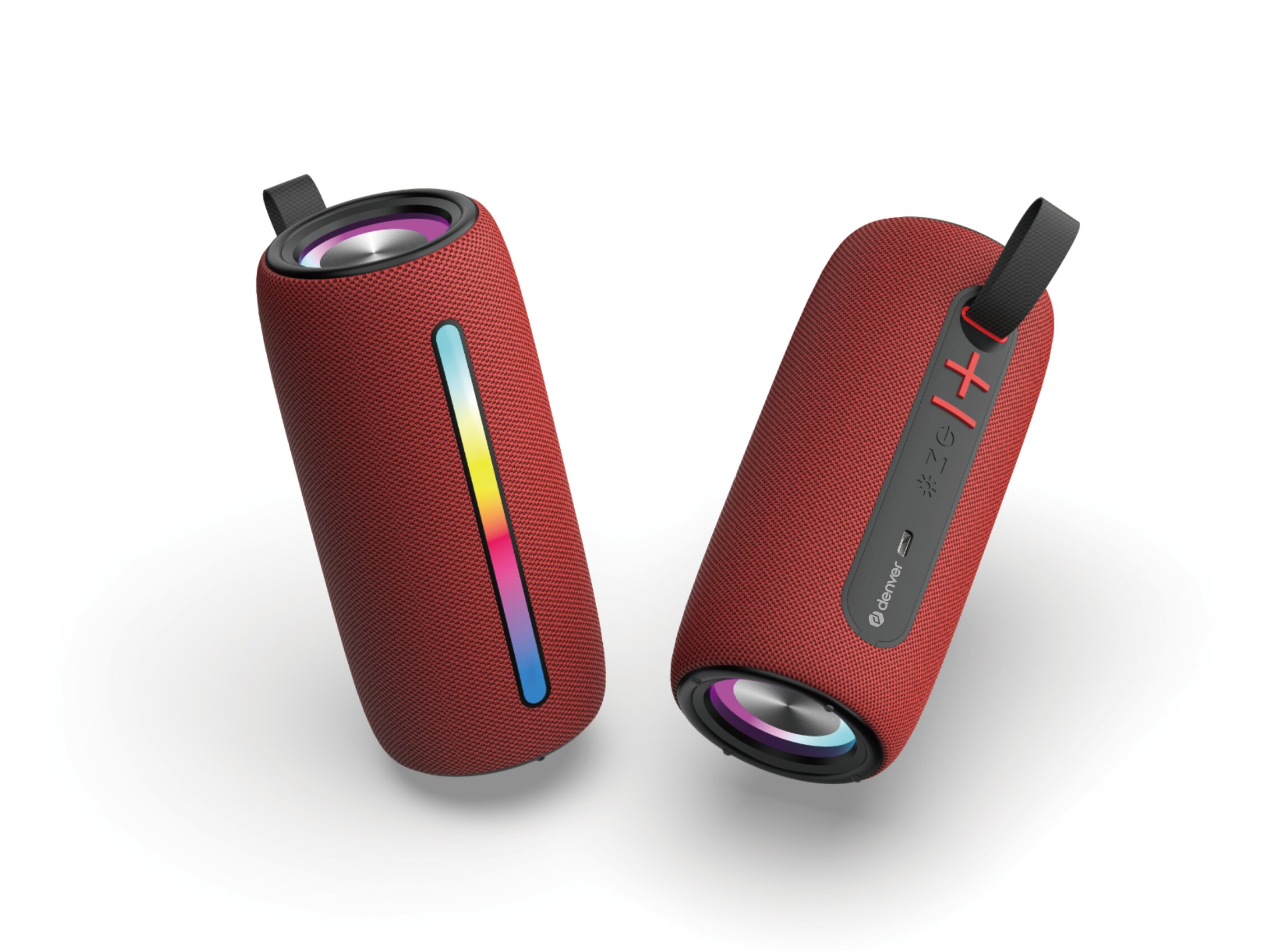 Denver BTL-360 Bluetooth-Lautsprecher, 2&times;50W, RGB-Beleuchtung, rot - Bild 1