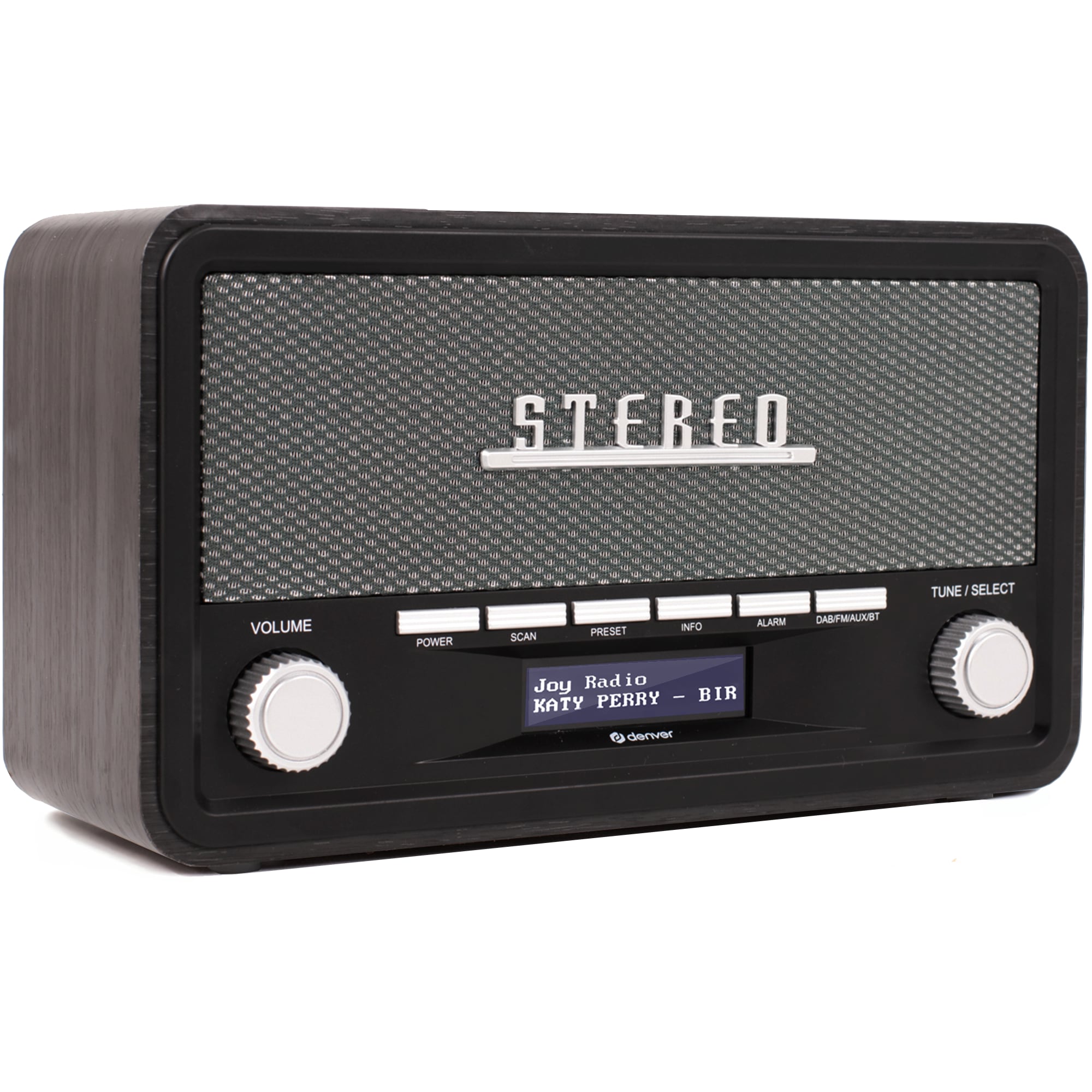 Denver DAB-18 Radio&ndash;DAB+, Bluetooth und Wecker, Holz schwarz - Bild 1