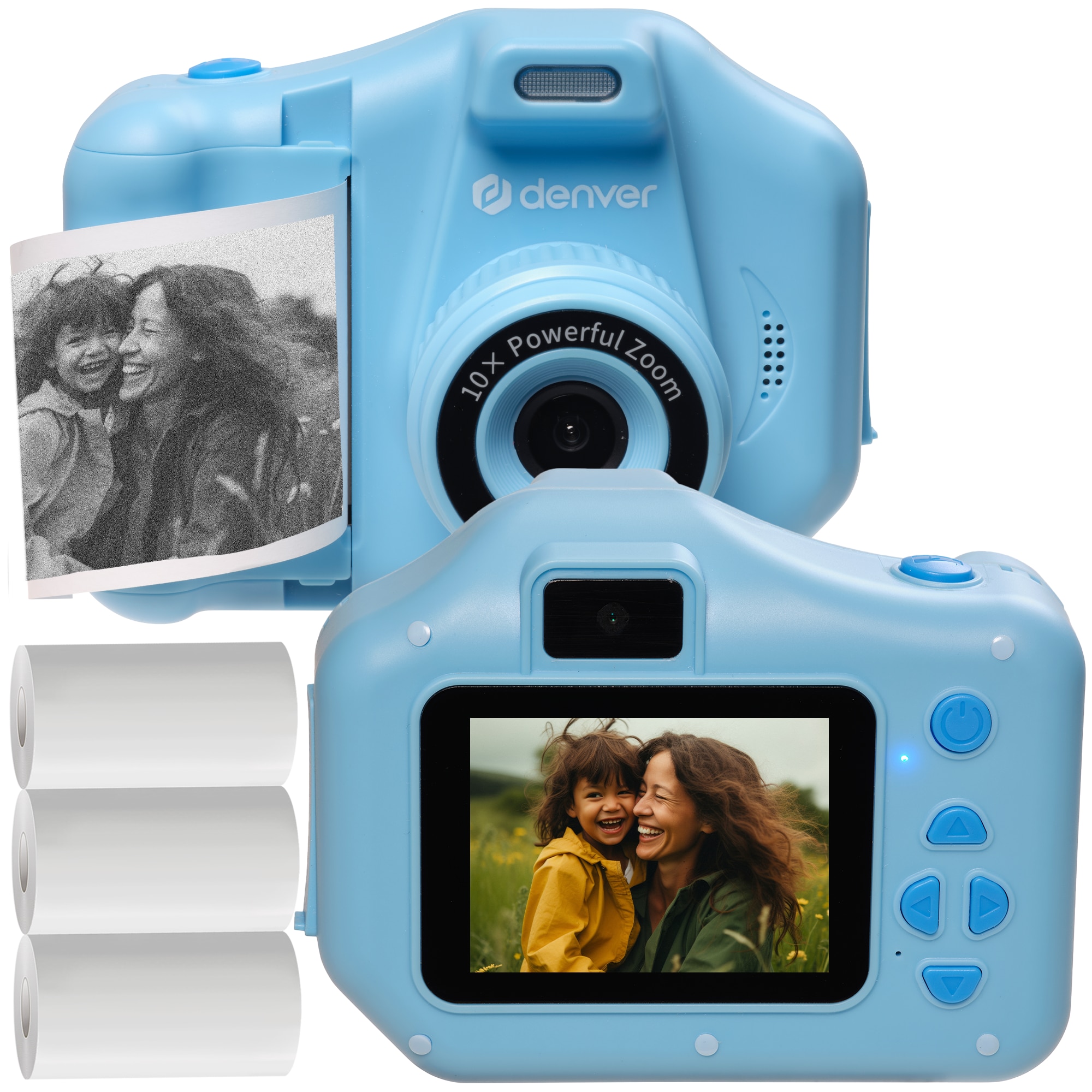 Denver KPC-1370 Kinderkamera mit Sofortdruck und Selfie-Linse, blau - Bild 1