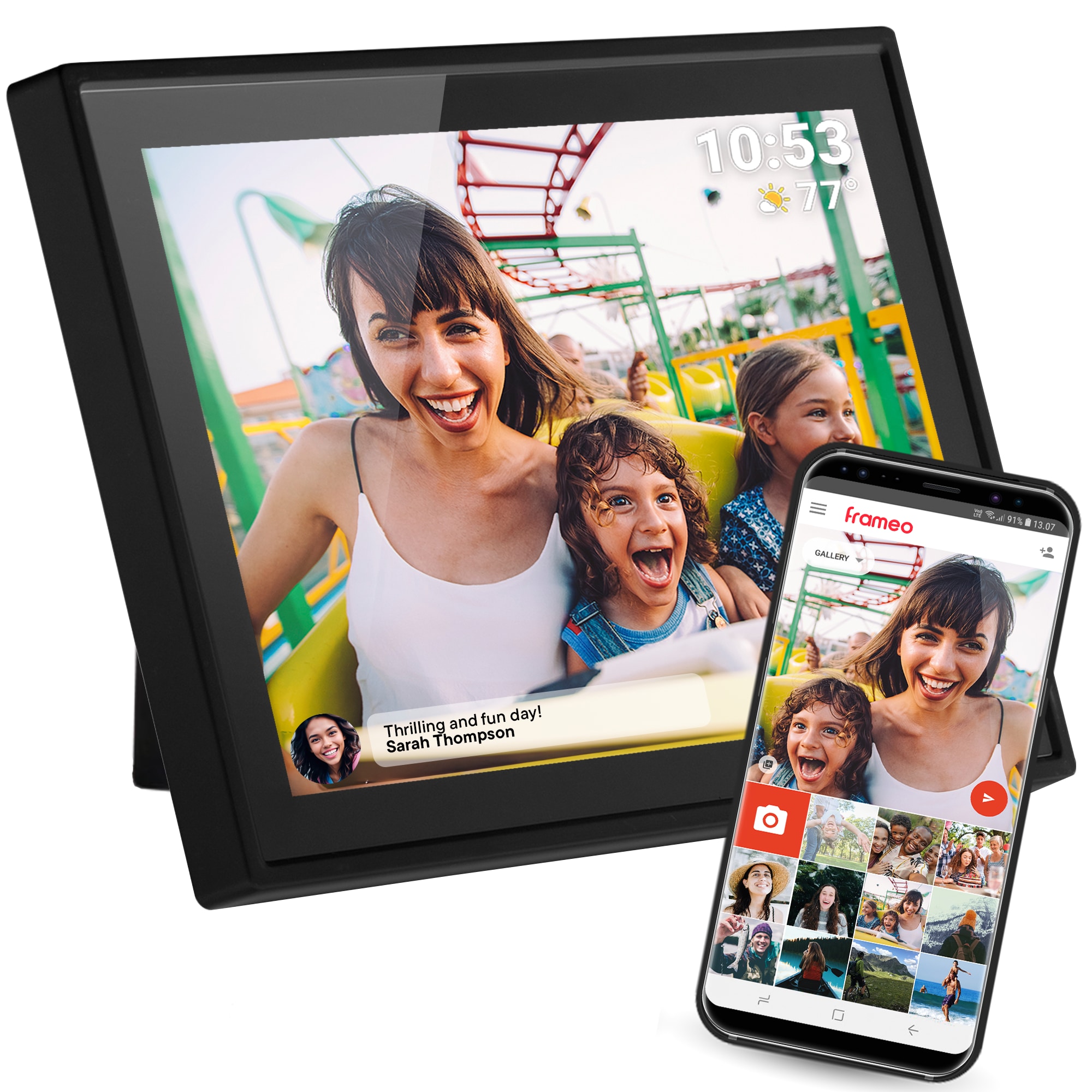 Denver PFF-1021 Digitaler WiFi-Bilderrahmen, 10.1" IPS Touchscreen, schwarz - Bild 1