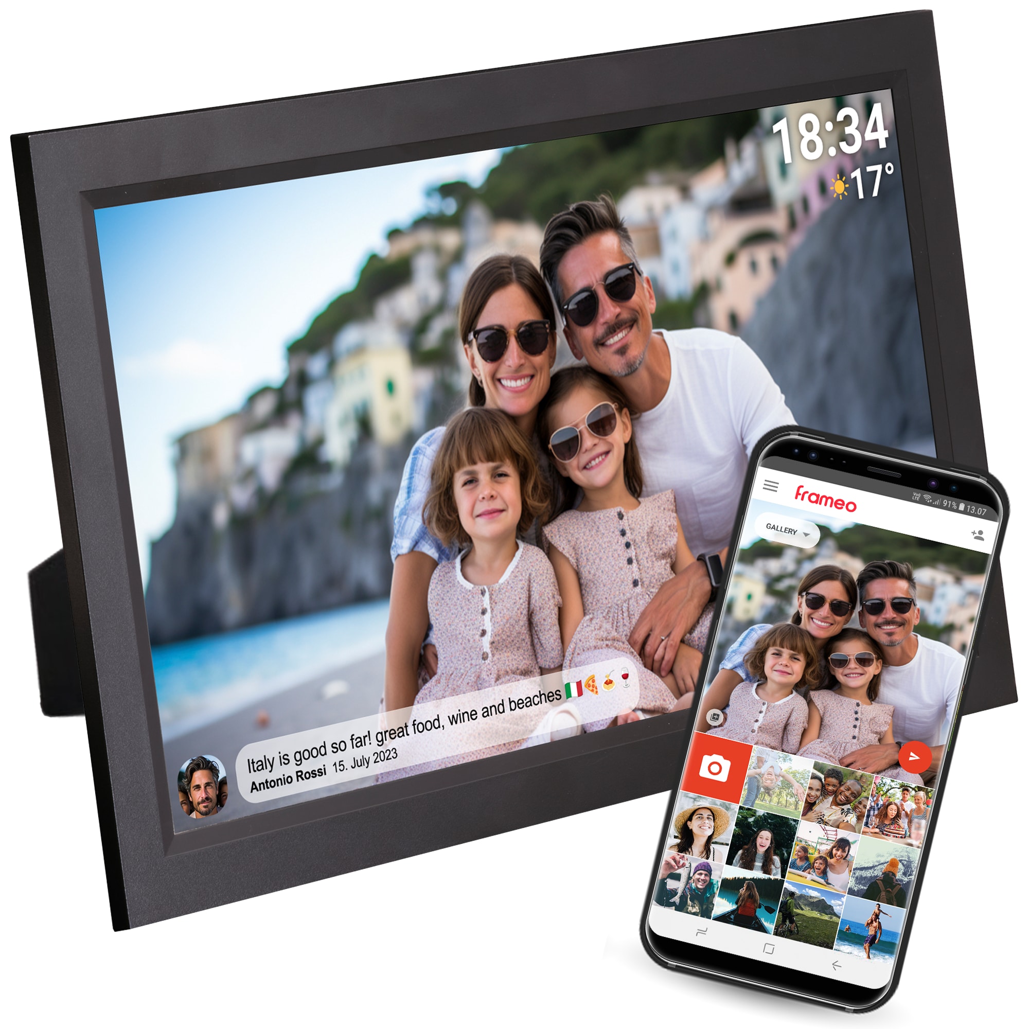 Denver PFF-1503 Digitaler WLAN-Bilderrahmen, 15.6"Touchscreen, schwarz - Bild 1
