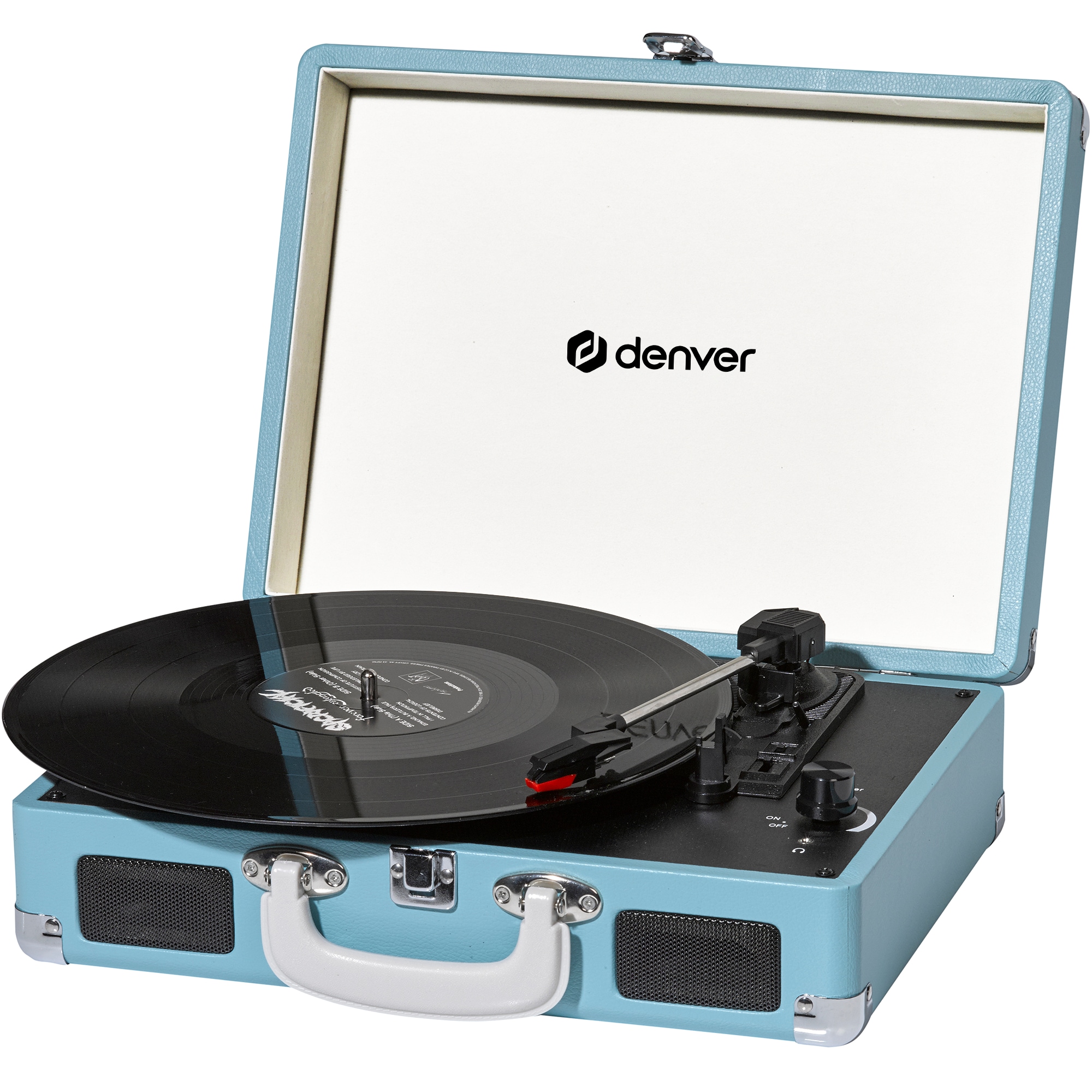 Denver VPL-120 Plattenspieler, 2x1W Lautsprecher, Koffer, blau - Bild 1