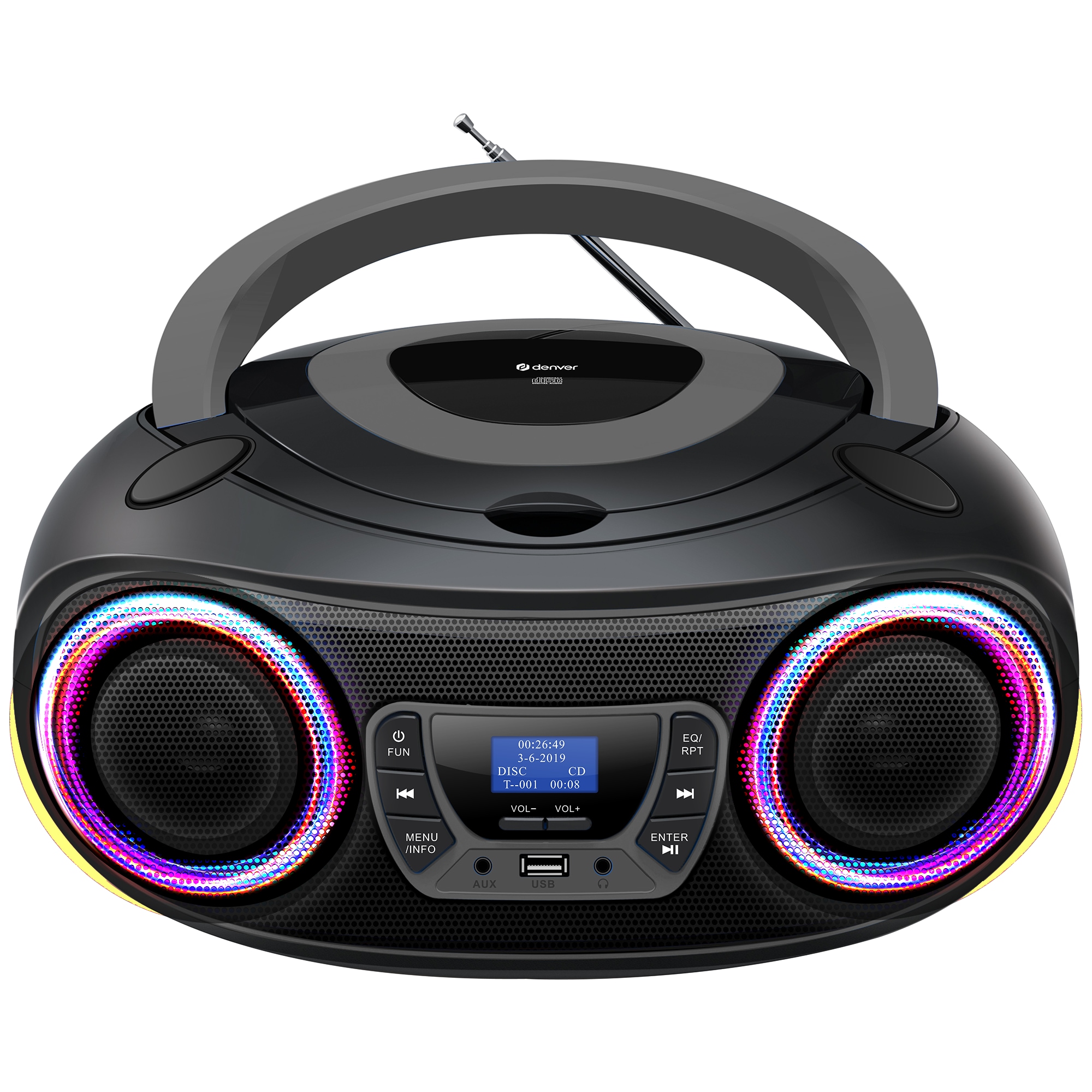 Denver TDB-212 tragbarer CD-Player mit DAB+/FM-Radio und Bluetooth, grau - Bild 1