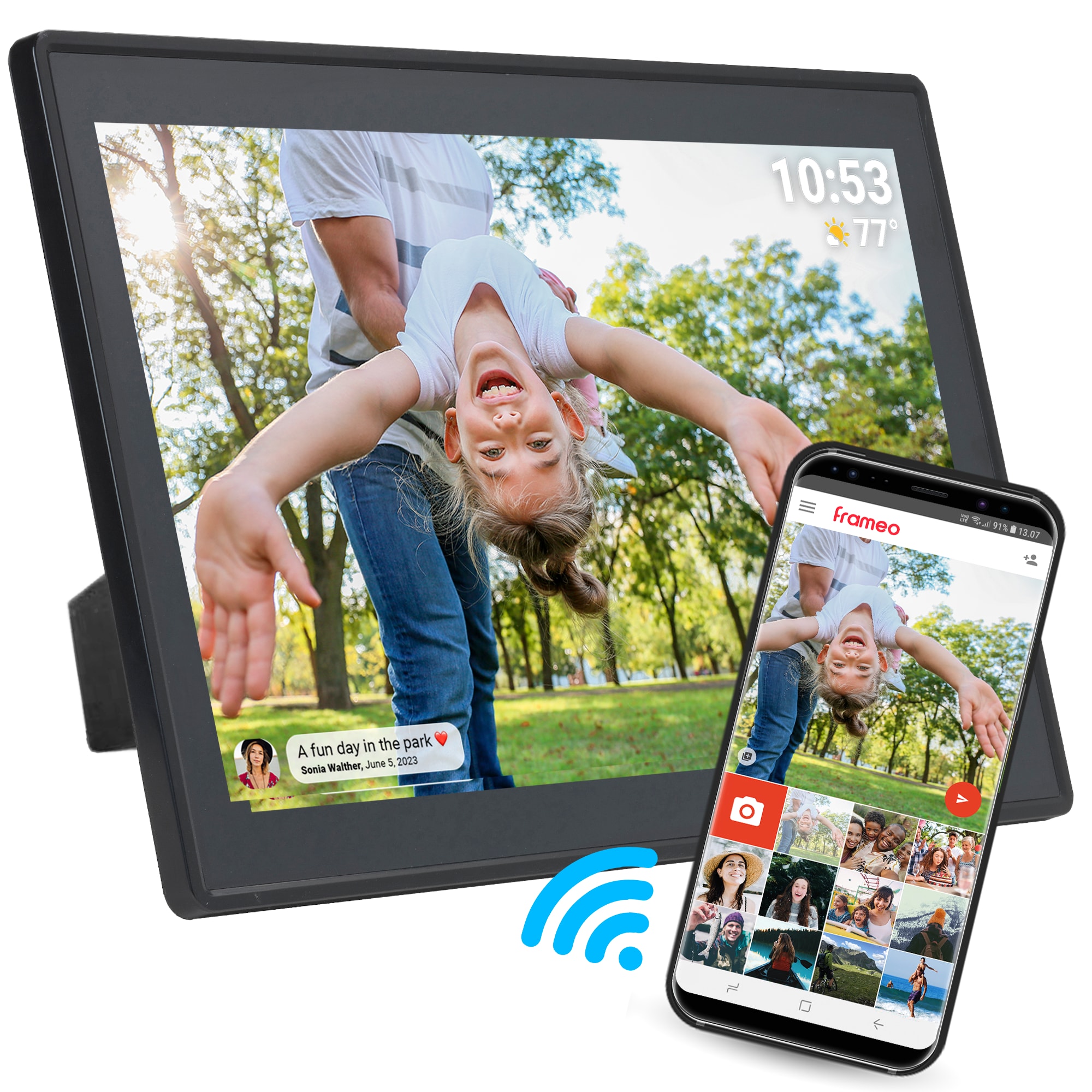 Denver PFF-1515 Digitaler WLAN-Bilderrahmen&ndash; 15.6" Touchscreen, schwarz - Bild 1