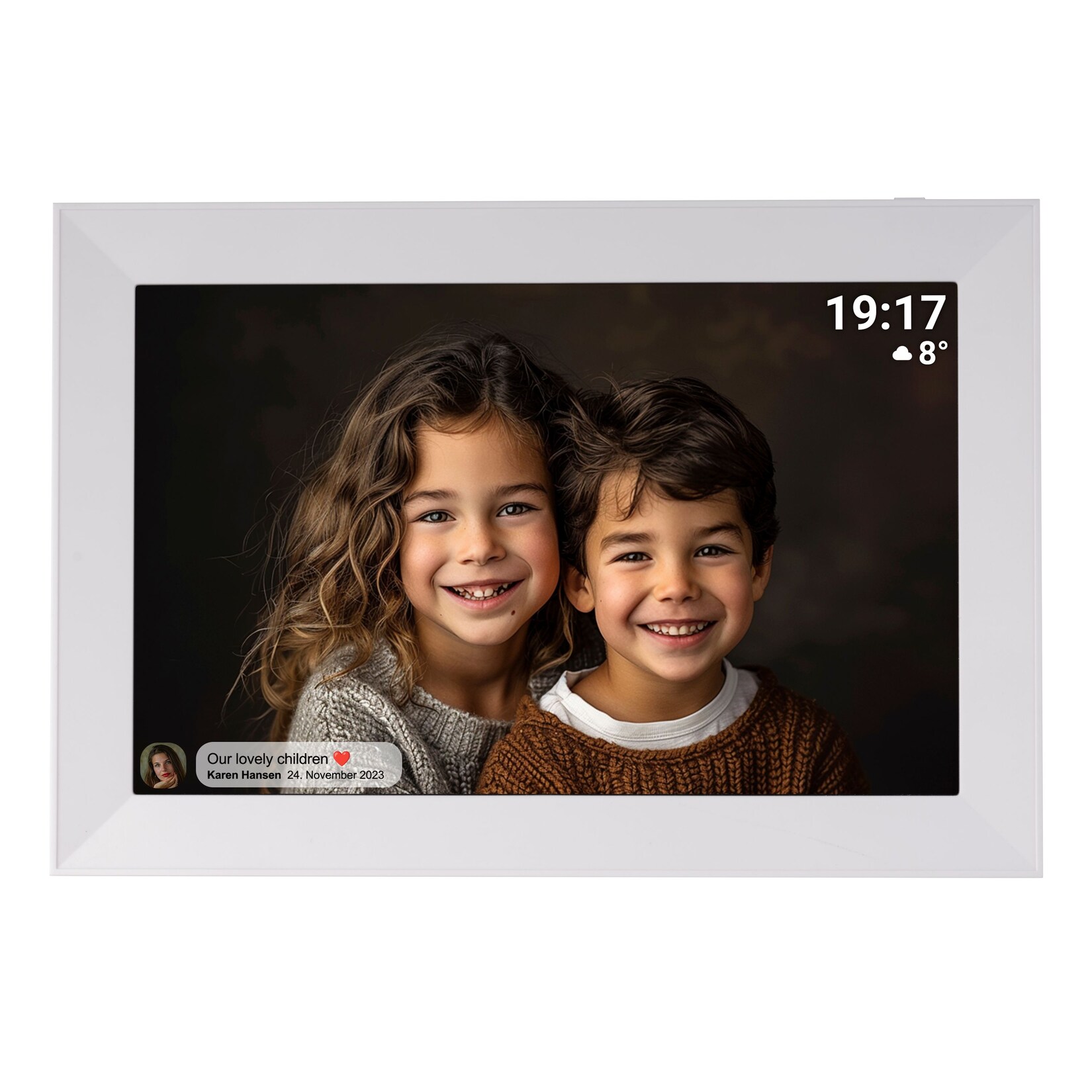 Denver PFF-1012 WiFi-Bilderrahmen– 10,1" Touchscreen, Frameo, weiß