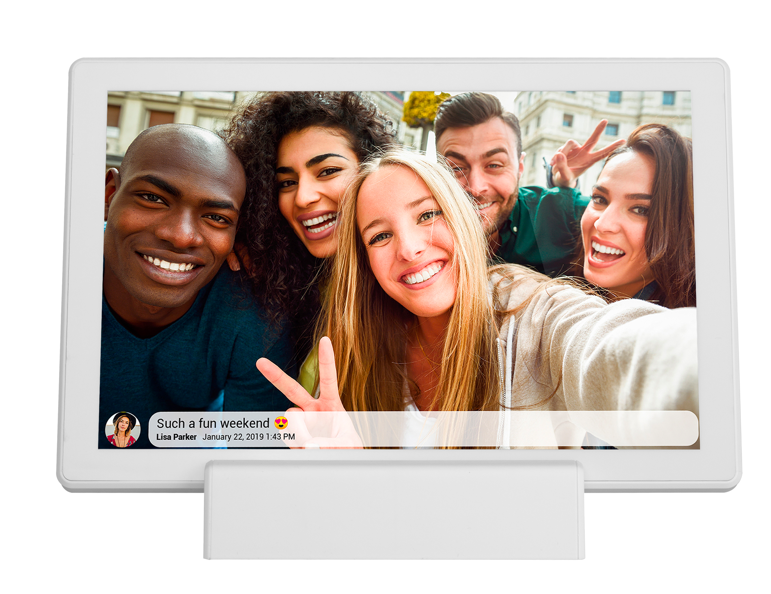 Denver PFF-1070 WLAN Bilderrahmen&ndash; 10,1", Frameo, Akkubetrieb, wei&szlig; - Bild 1
