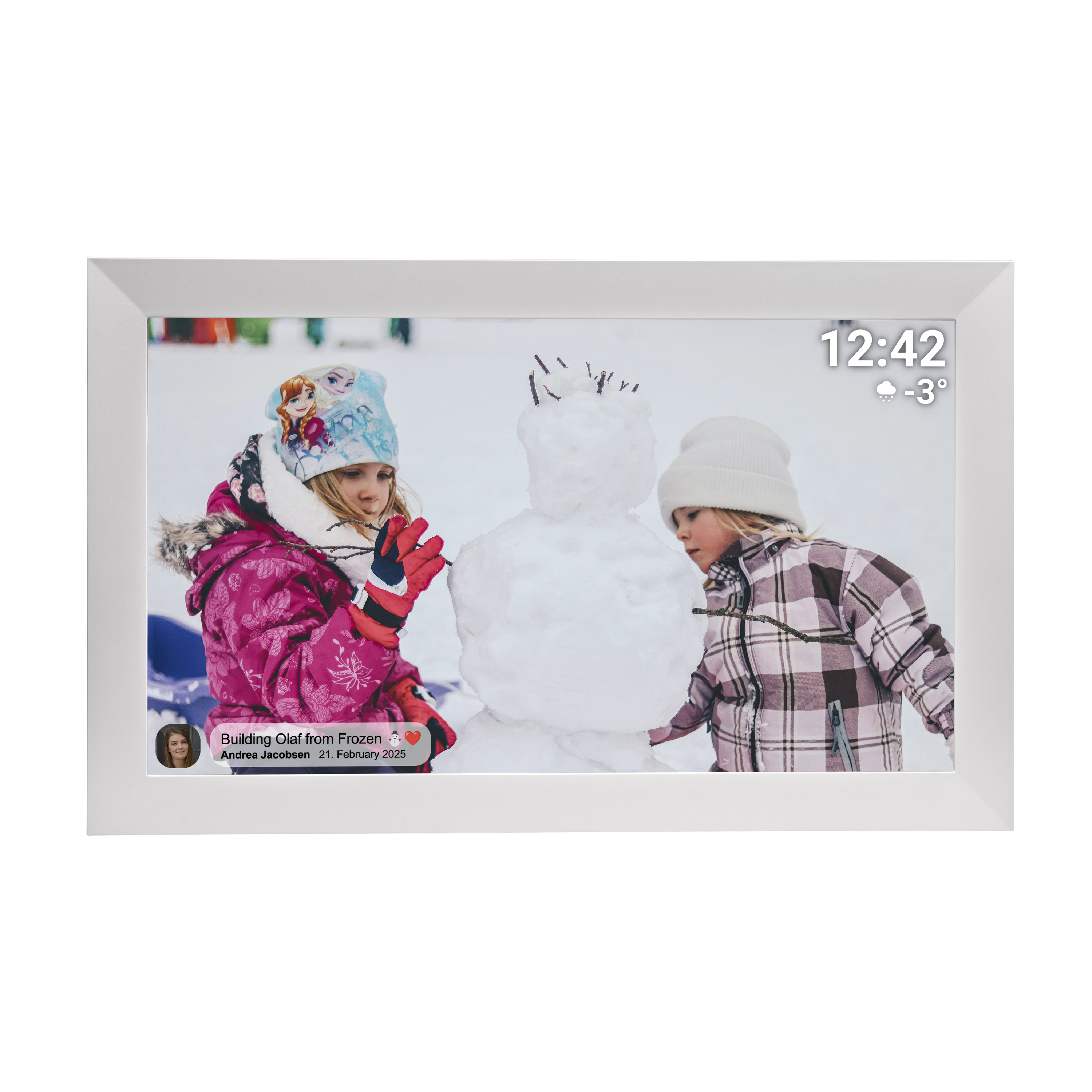 Denver PFF-1504 WLAN Bilderrahmen &ndash; 15,6" Touch-Display ,Frameo, wei&szlig; - Bild 1