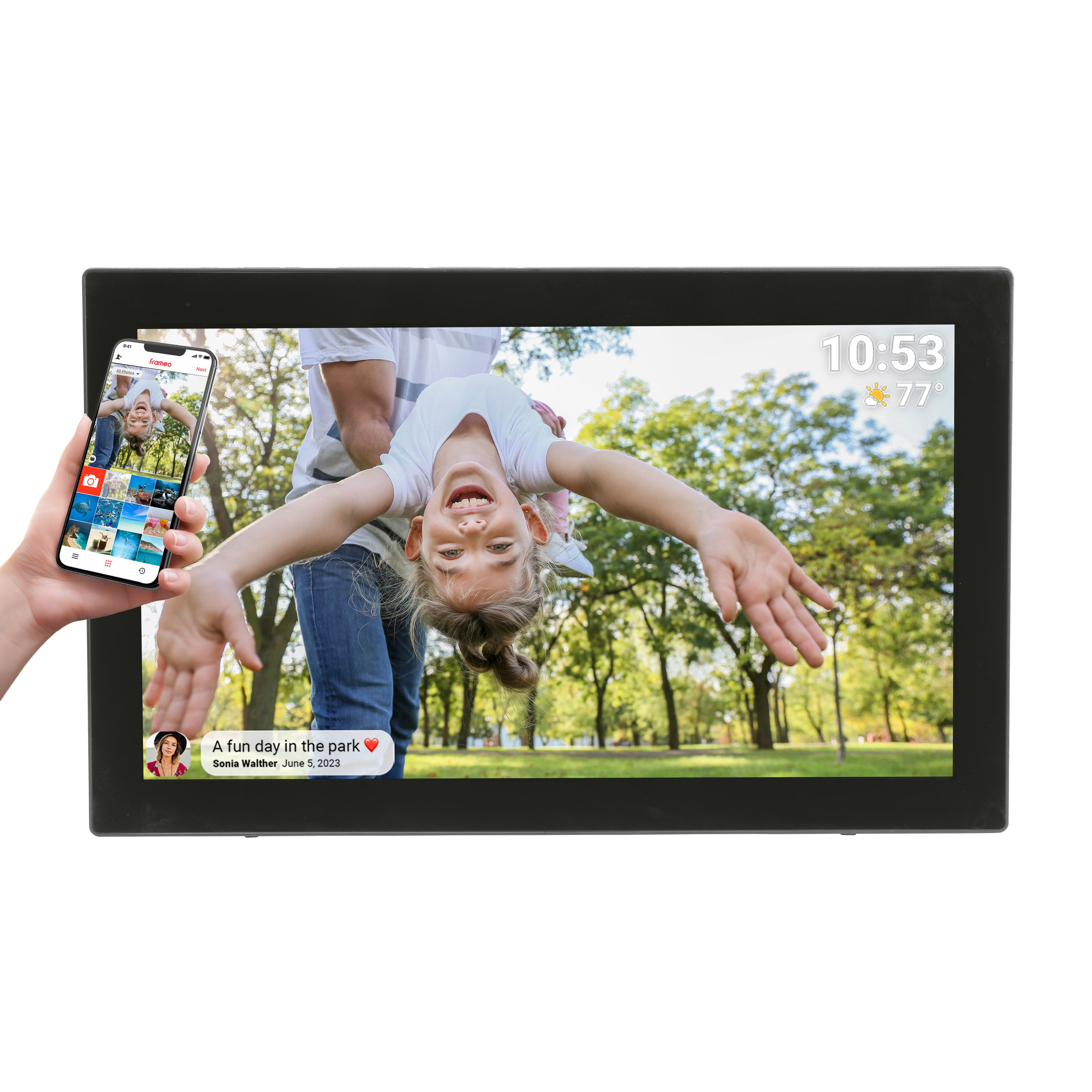 Denver PFF-2160 WiFi Bilderrahmen &ndash; 21,5" IPS, Frameo, 32GB, schwarz - Bild 1