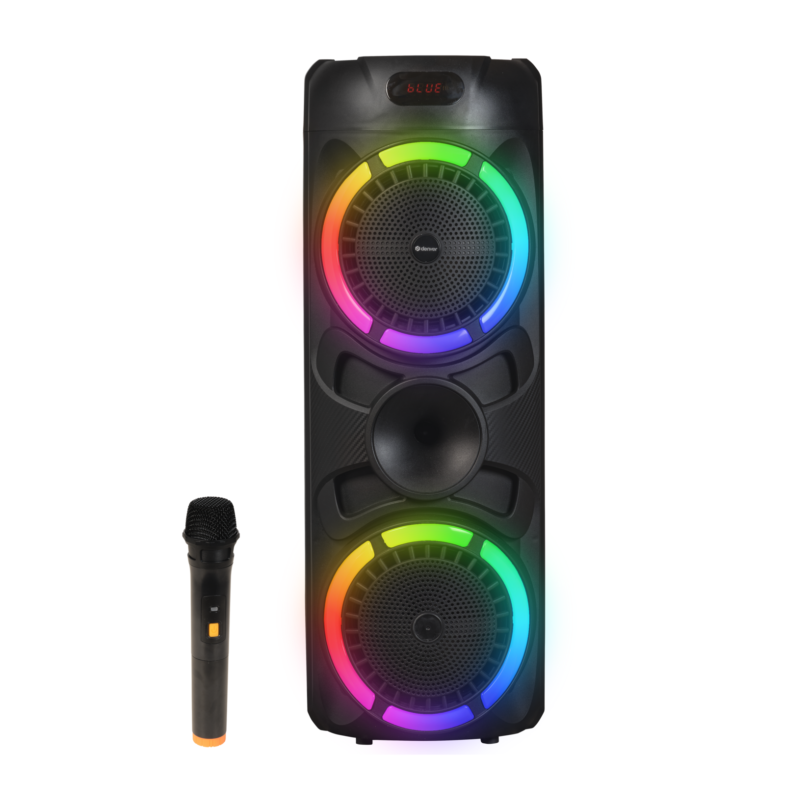 Denver BPS-459 Bluetooth Party-Lautsprecher–2x 200W, Mikrofon, schwarz