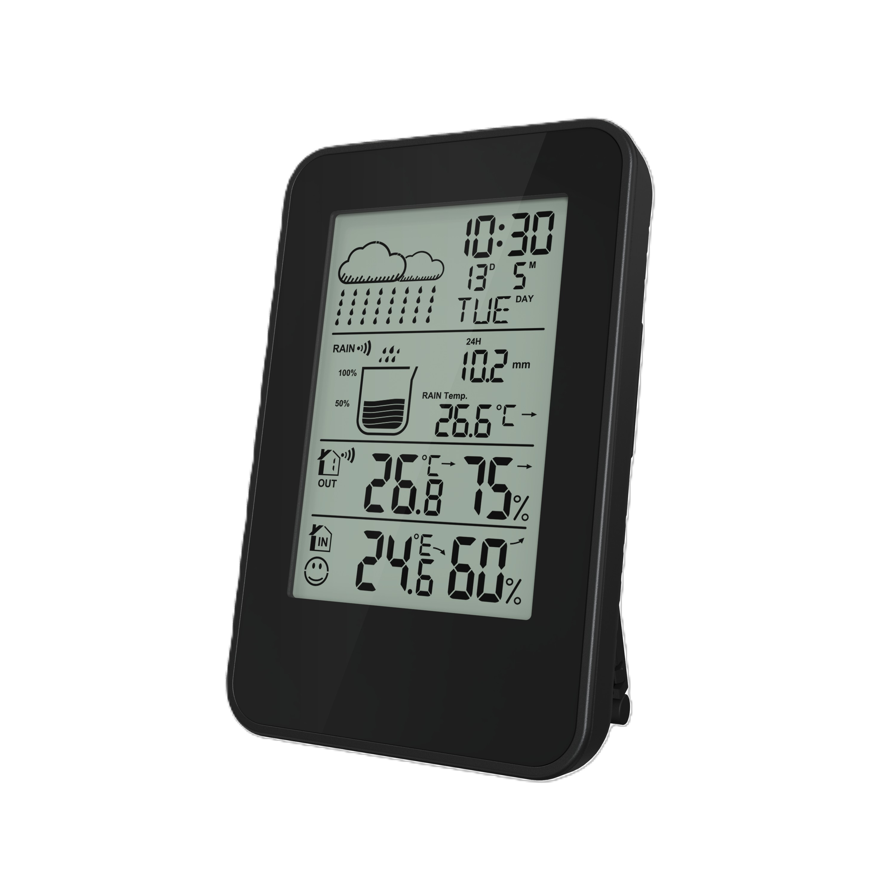 Denver WSR-560 Wetterstation&ndash; Funkuhr, Regensensor, Wetter, schwarz - Bild 1