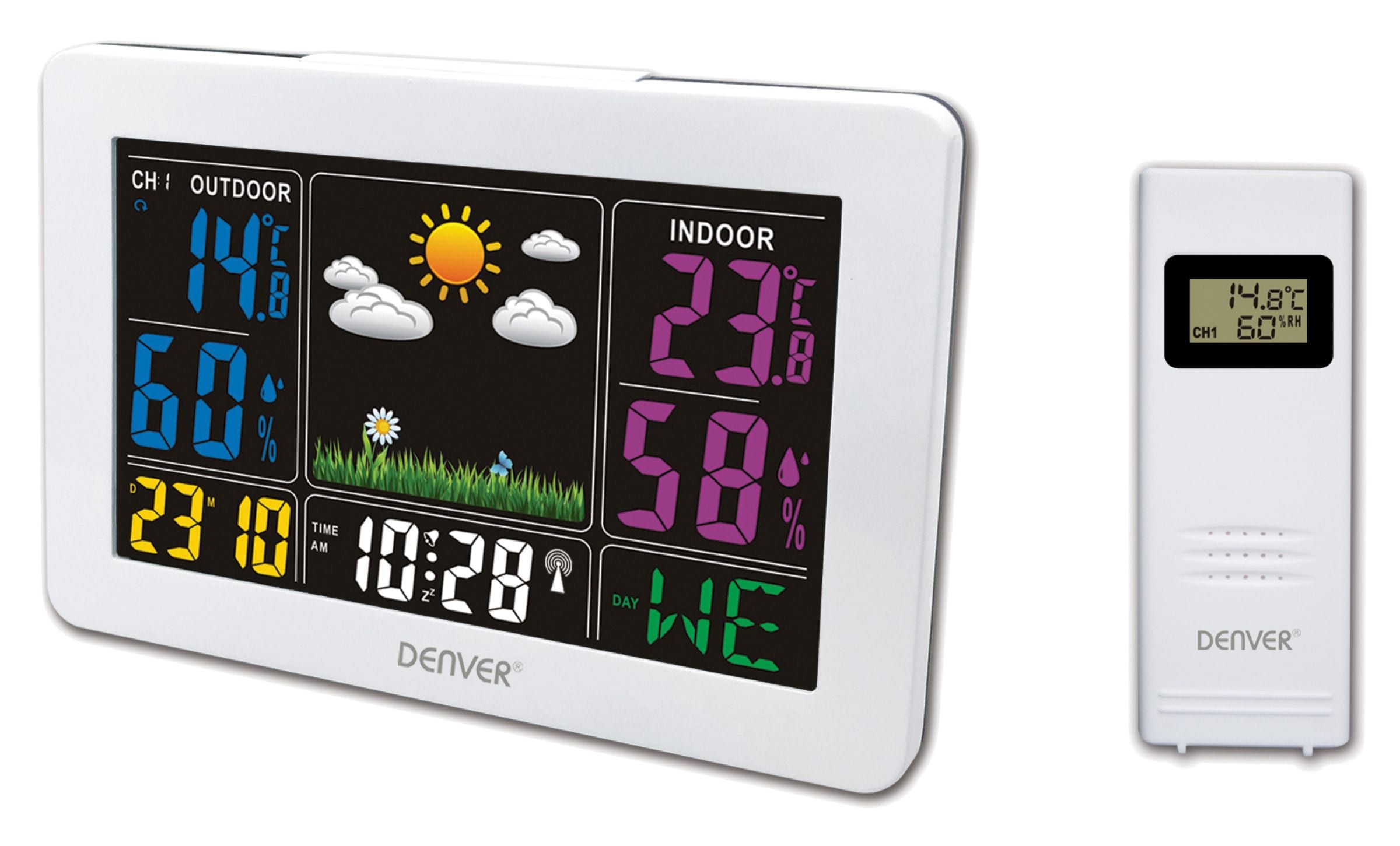 Denver WS-540 Wetterstation&ndash;Innen/Au&szlig;en, Temperatur, Luft, wei&szlig; - Bild 1