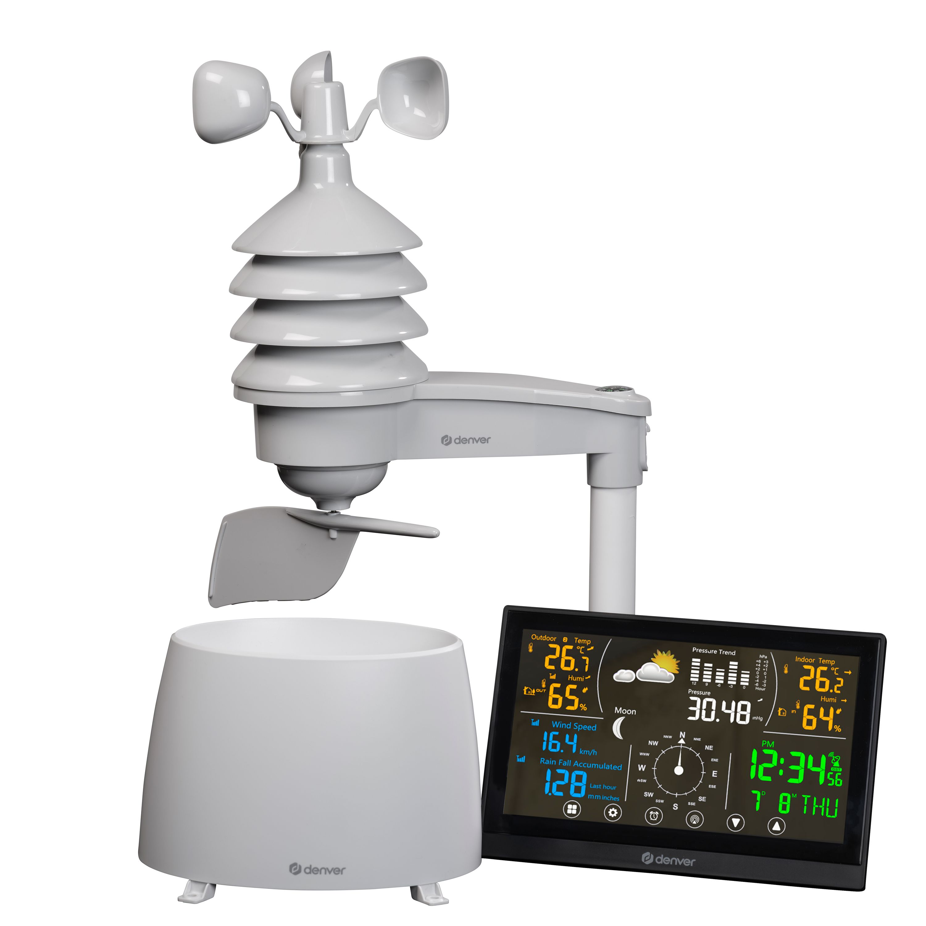 Denver WS-650 Wetterstation, all-in-one, funkgesteuert, schwarz - Bild 1
