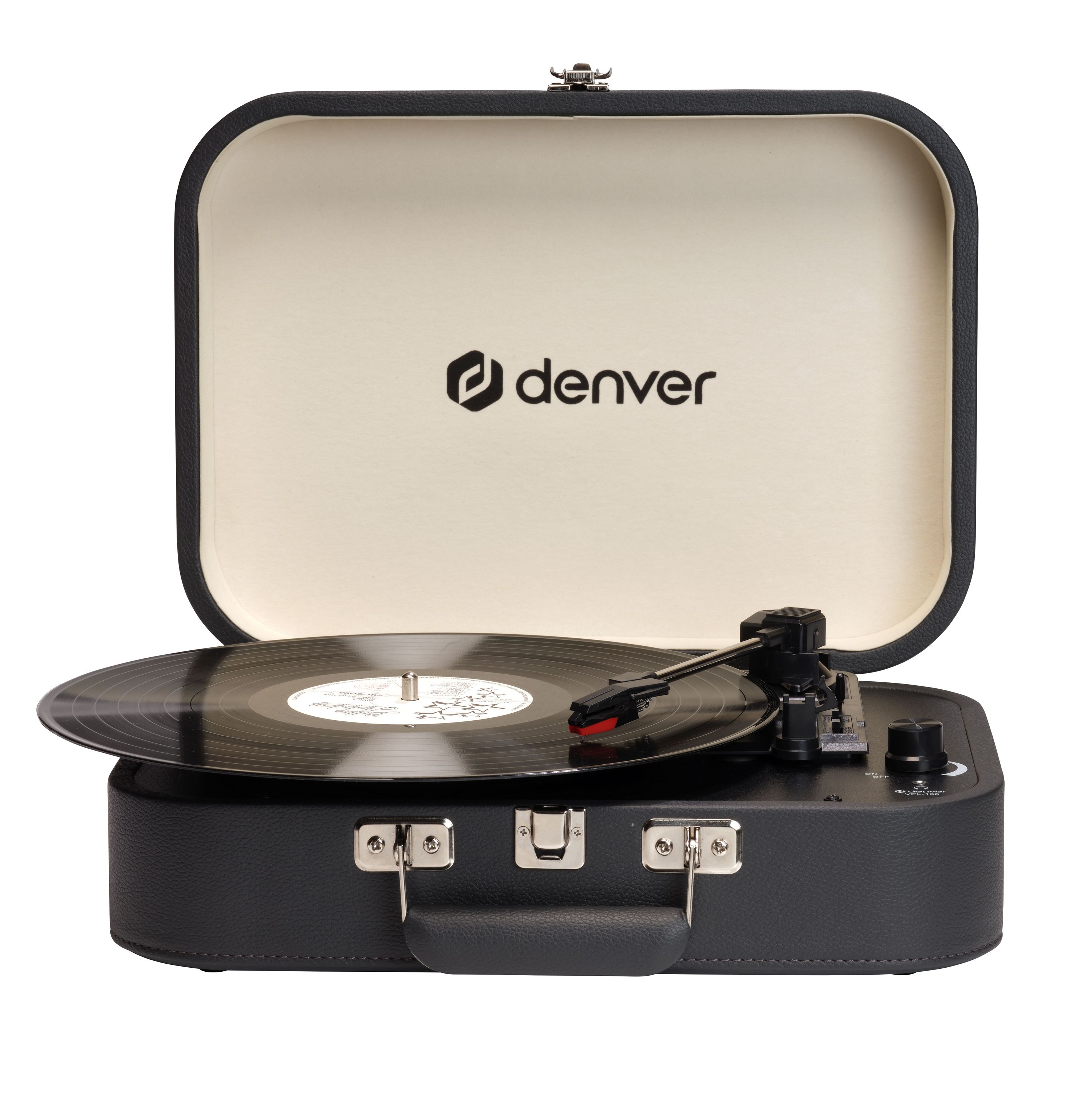 Denver VPL-130 Plattenspieler mit integriertem Lautsprecher, schwarz - Bild 1