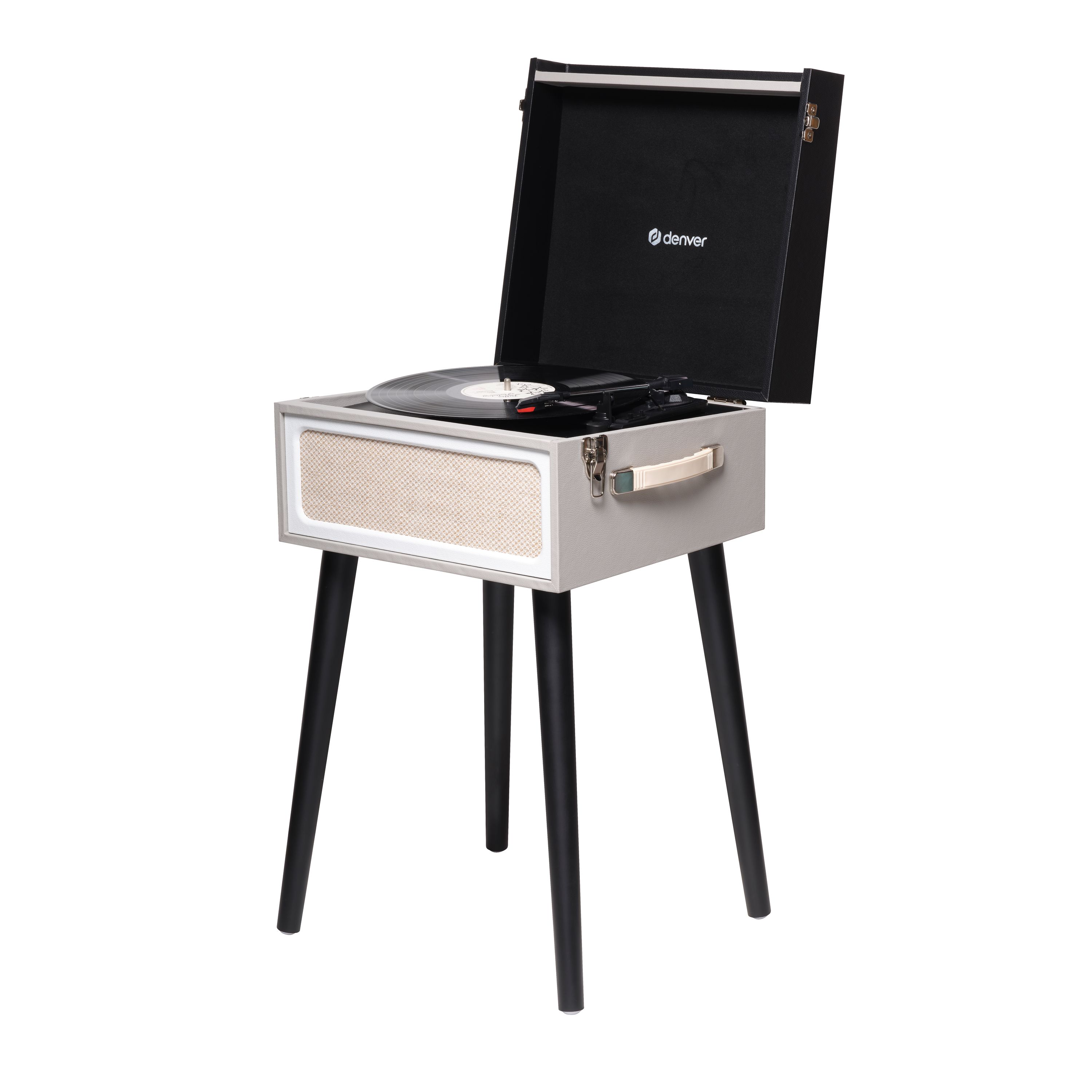 Denver VPR-250 Plattenspieler&ndash;FM-Radio, Bluetooth, USB-Recording, grau - Bild 1