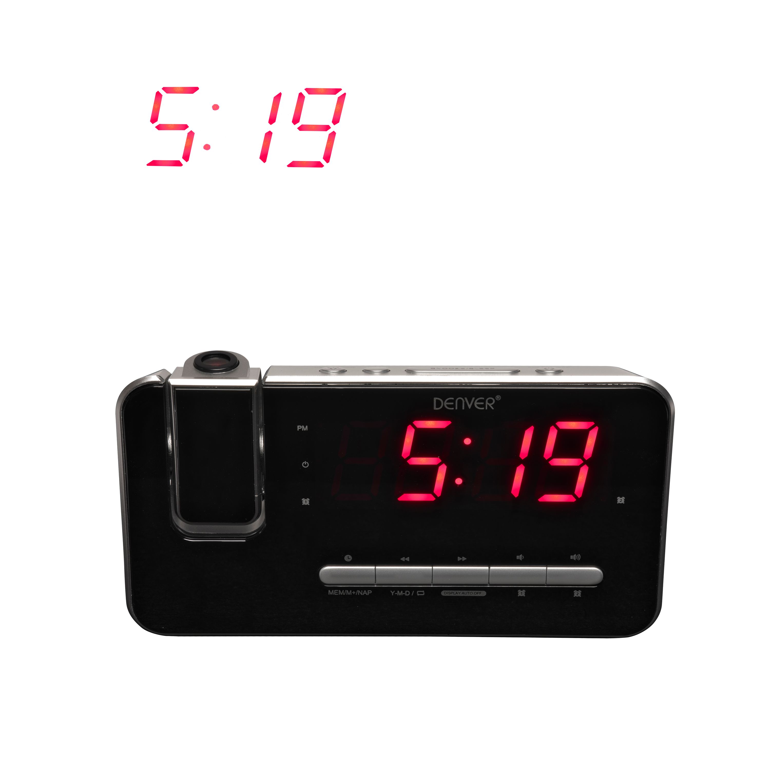 Denver CRP-618 Radiowecker&ndash;180&deg; Projektion, Dual-Alarm, schwarz - Bild 1