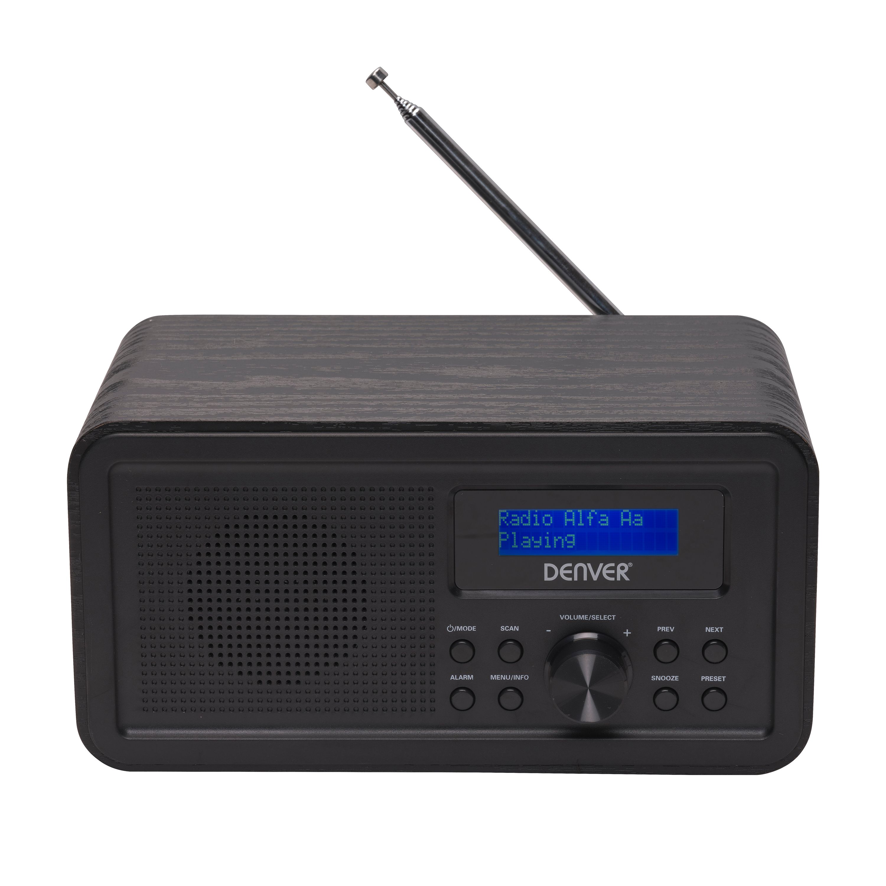 Denver DAB-30 DAB+/FM-Radio&ndash; Dual-Alarm-Wecker, Holz, schwarz - Bild 1