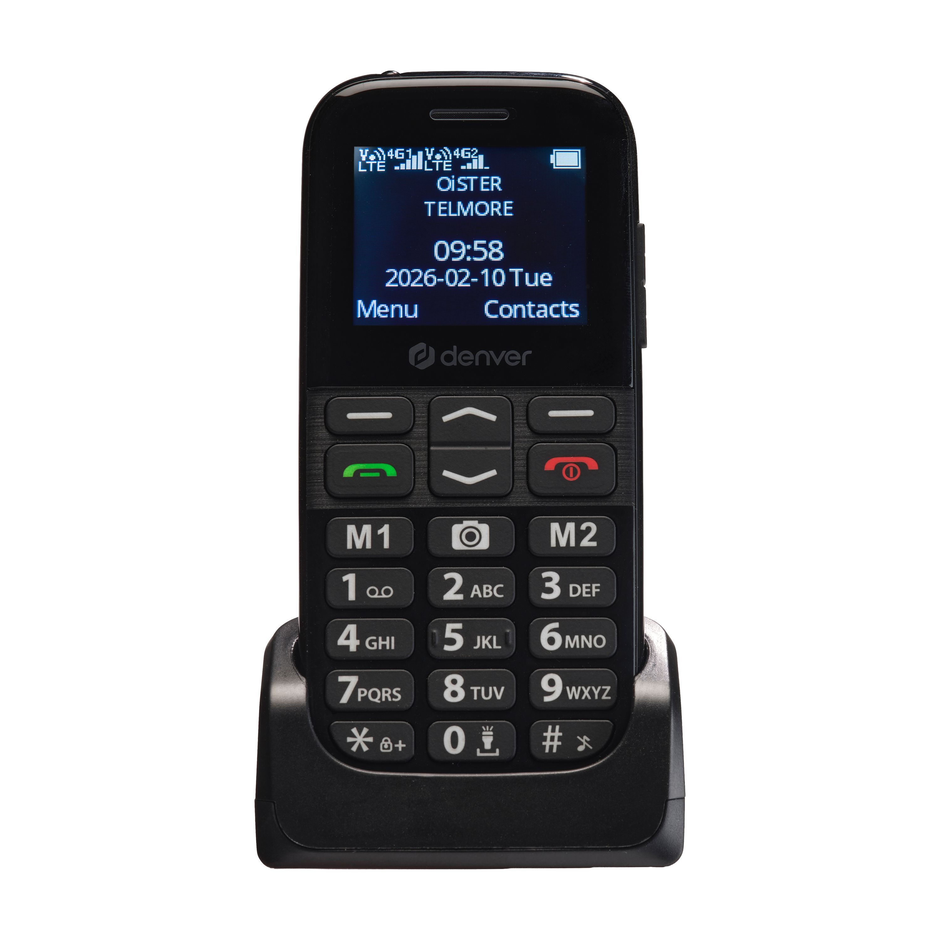Denver BAS-18800L Seniorenhandy&ndash; Ladestation und SOS-Taste, schwarz - Bild 1