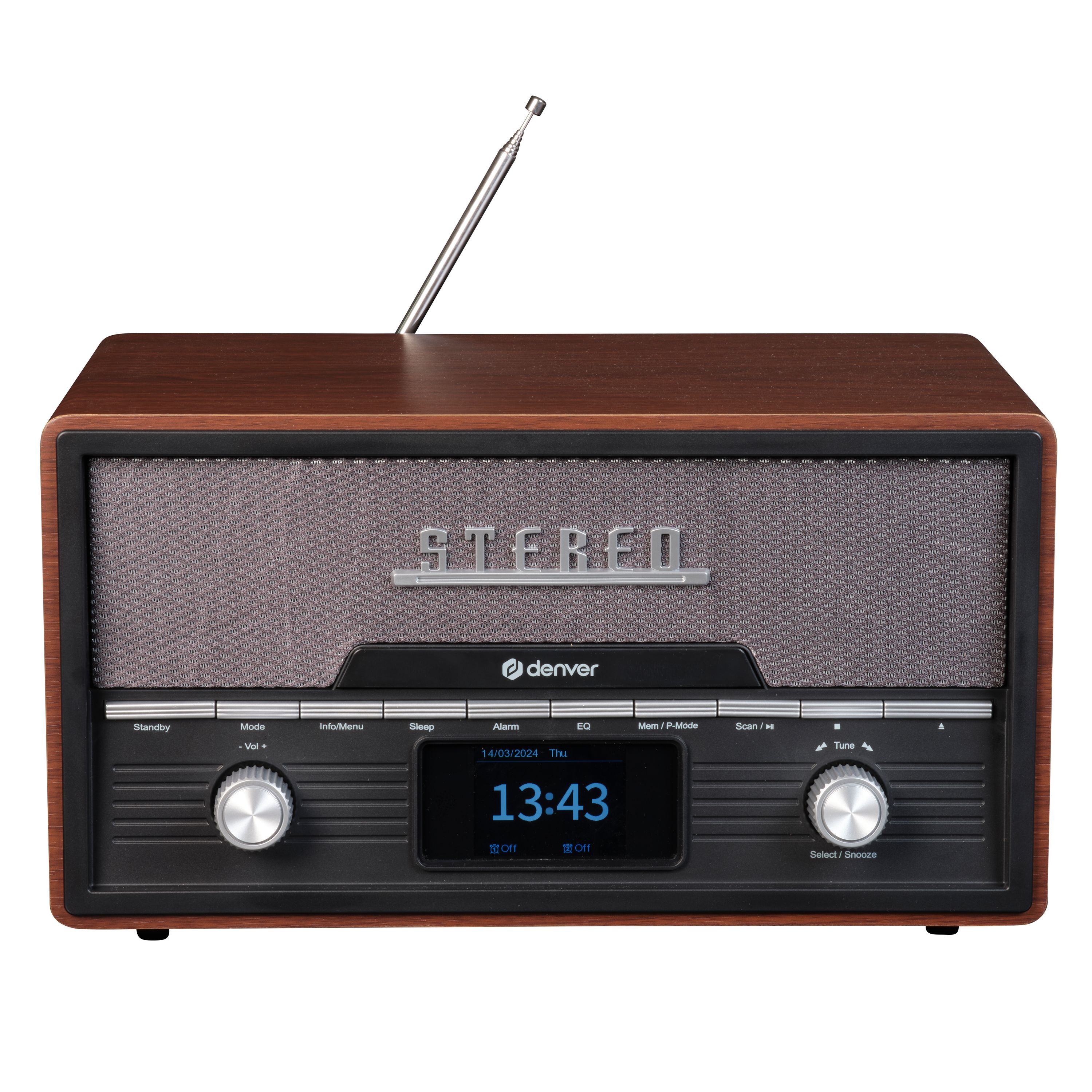 Denver MDA-525 Musikanalage&ndash;Radio, CD-Player, Bluetooth, dunkelbraun - Bild 1
