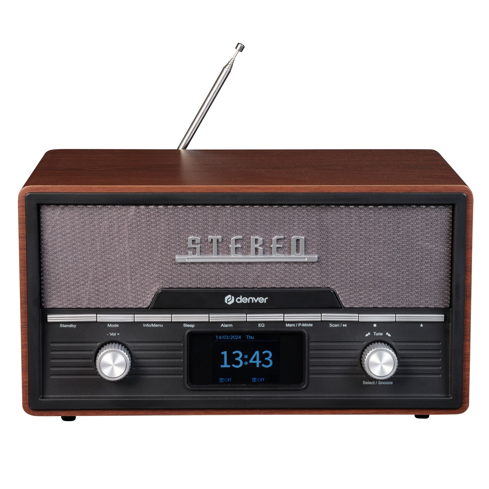 Denver MDA-525 Musikanalage–Radio, CD-Player, Bluetooth, dunkelbraun