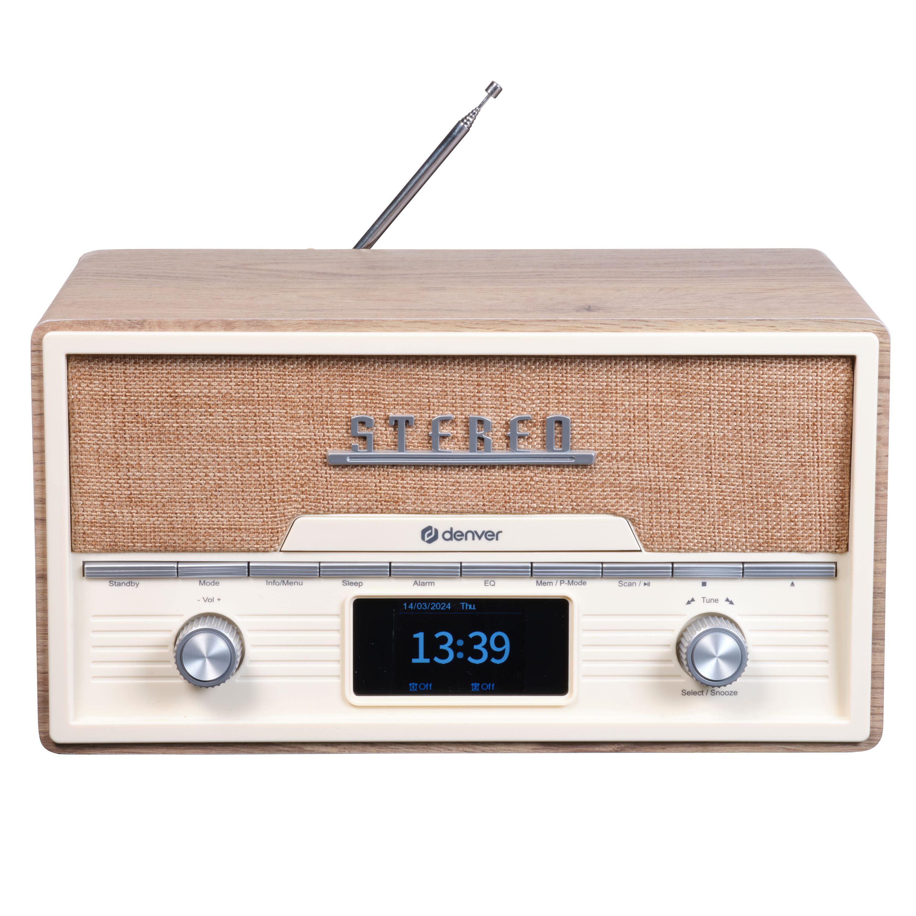 Denver MDA-525 Musikanalage&ndash;Radio, CD-Player, Bluetooth, hellbraun - Bild 1