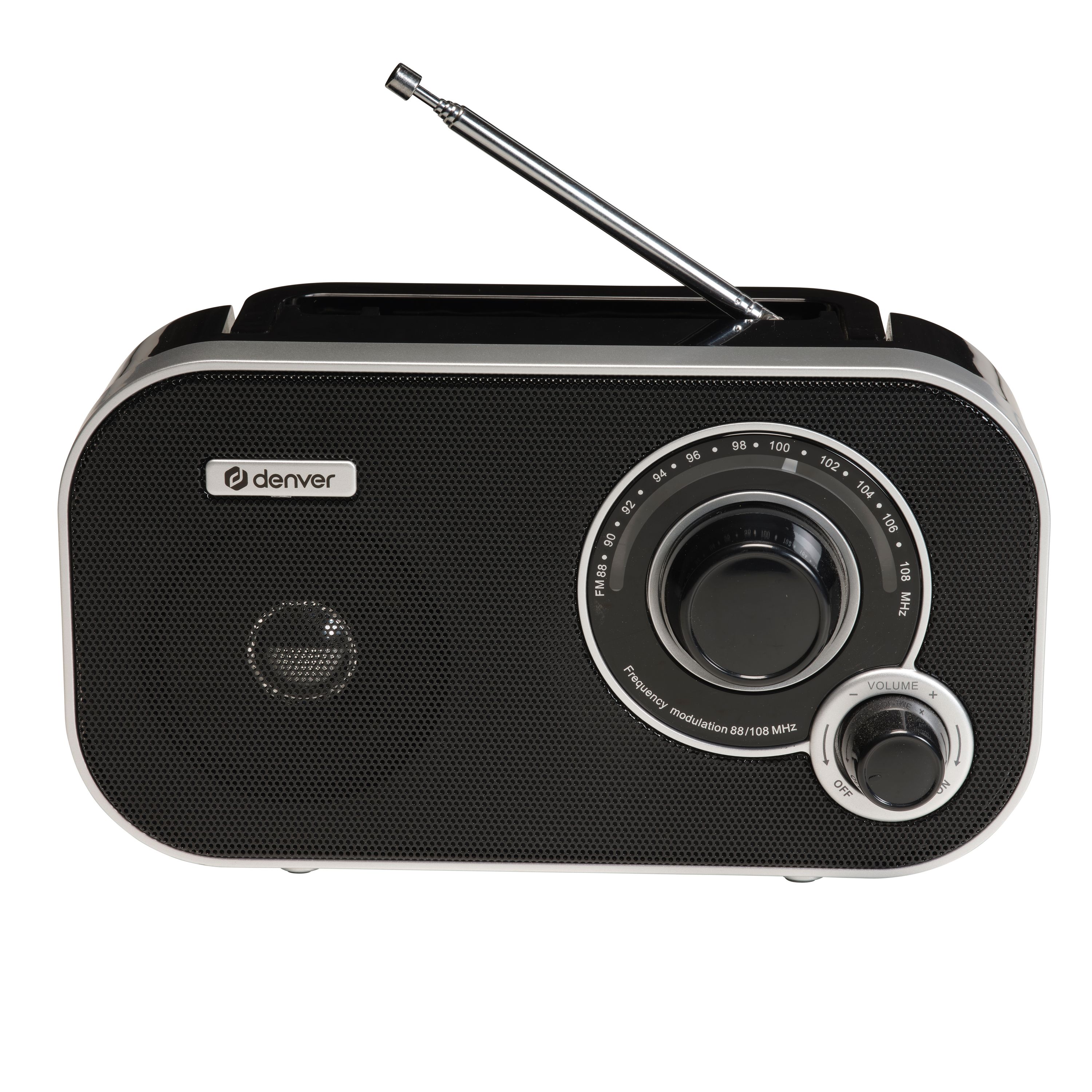 Denver TR-51 UKW Retro Radio, analog, Netz- & Batteriebetrieb, schwarz - Bild 1