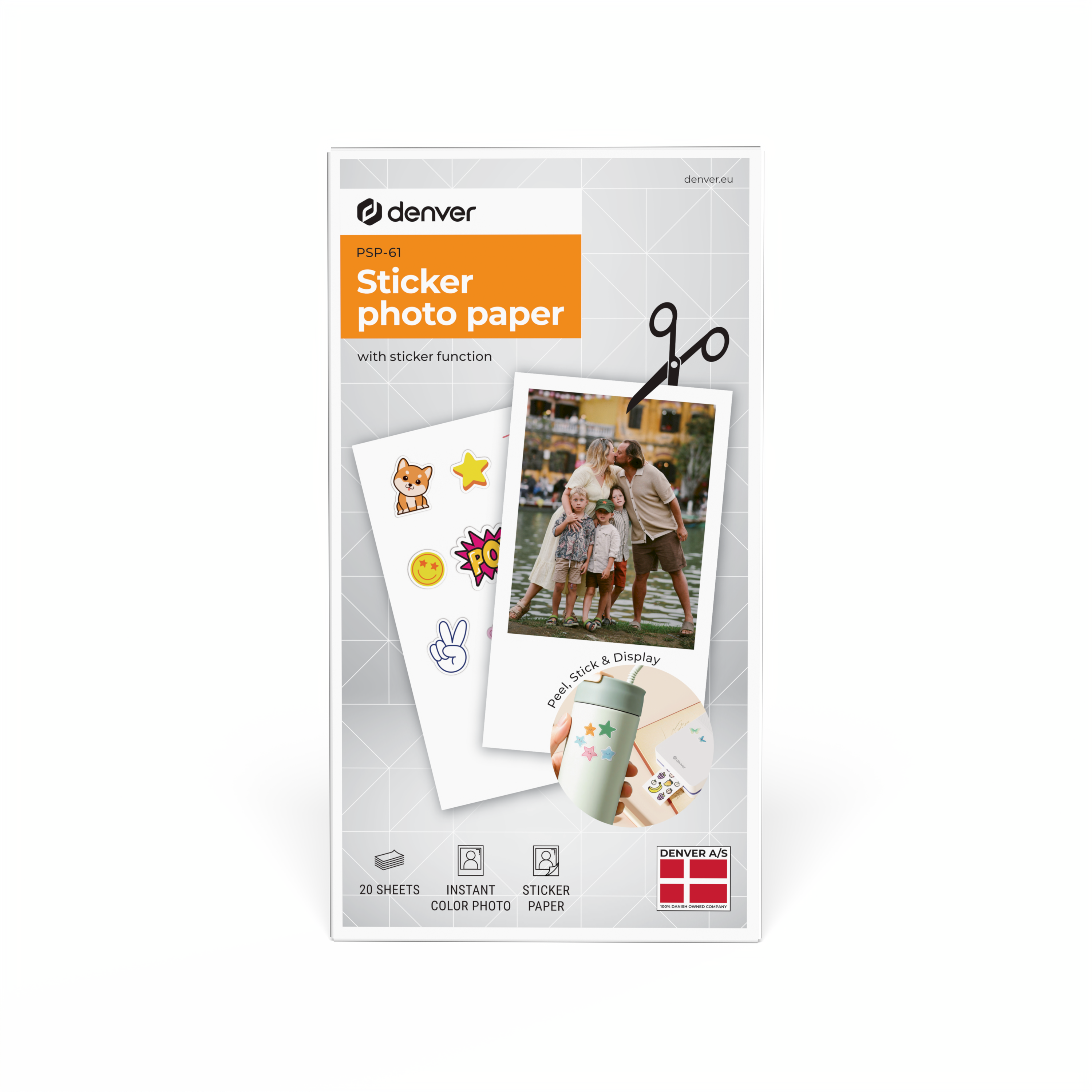 Denver PSP-61 Fotopapier selbstklebend &ndash; Stickerpapier, MCP-6010 - Bild 1