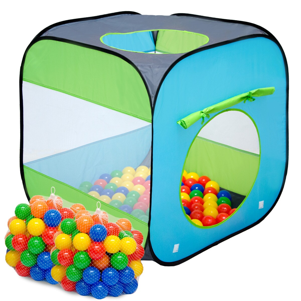Spielset Kinderspielzelt inkl. 200 bunte B&auml;llebadb&auml;lle | Spielzelt Spielhaus f&uuml;r Jungen und M&auml;dchen - Bild 1