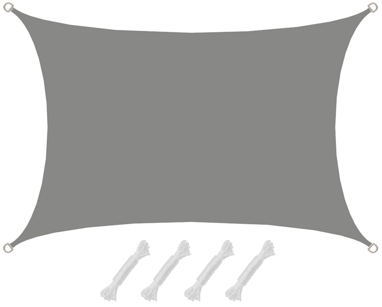 UPF50+ UV Sonnensegel 3x4 Polyester Rechteck Wasserabweisend Garten Balkon Grau - Bild 1