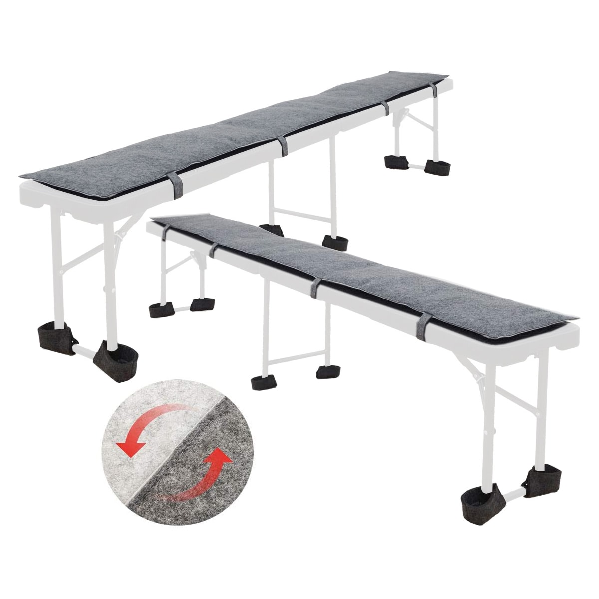 FILZ Set 2x Bierbank Auflage zum Wenden 220cm plus 12x Bodenschoner - Bild 1