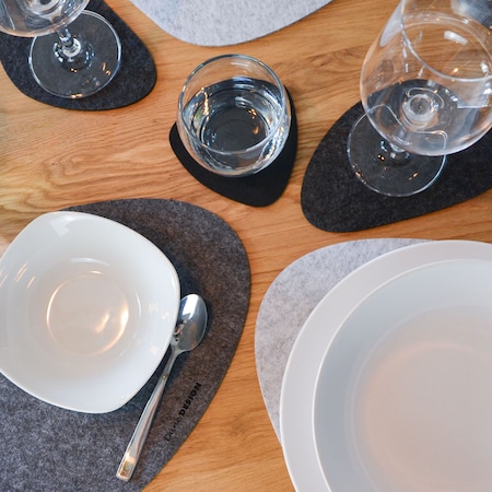 16er Flusskiesel Tischset bei online Filz 4 kaufen Platzset Hitzefest Untersetzer Netto für Abwaschbar