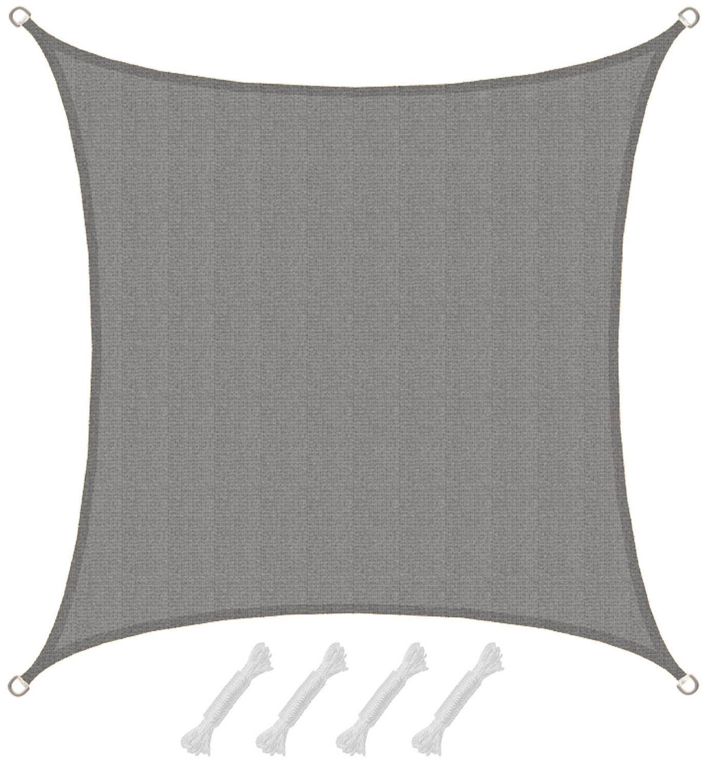 UV Sonnensegel 3x3 HDPE Quadratisch Sonnenschutz &Uuml;berdachung Garten Balkon Grau - Bild 1