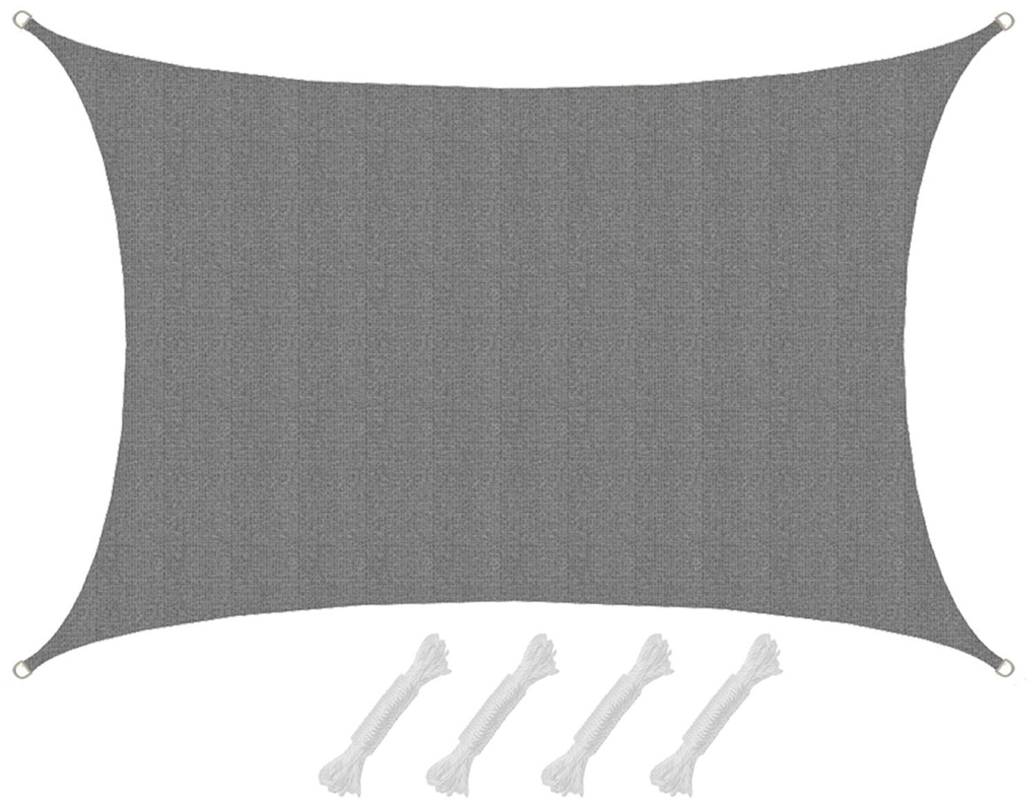 UV Sonnensegel 4×6 HDPE Rechteckig Sonnenschutz Überdachung Garten Balkon Grau | 04057216042351