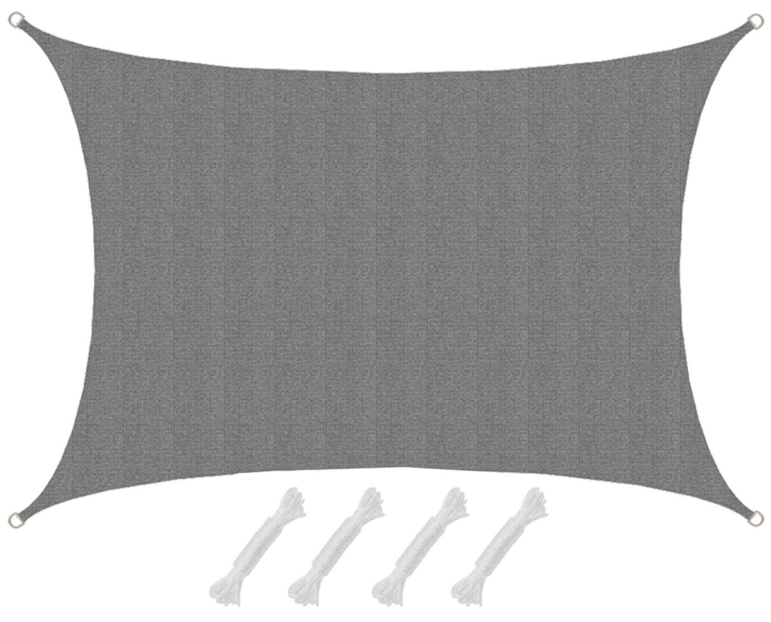 UV Sonnensegel 3×4 HDPE Rechteckig Sonnenschutz Überdachung Garten Balkon Grau | 04057216042320