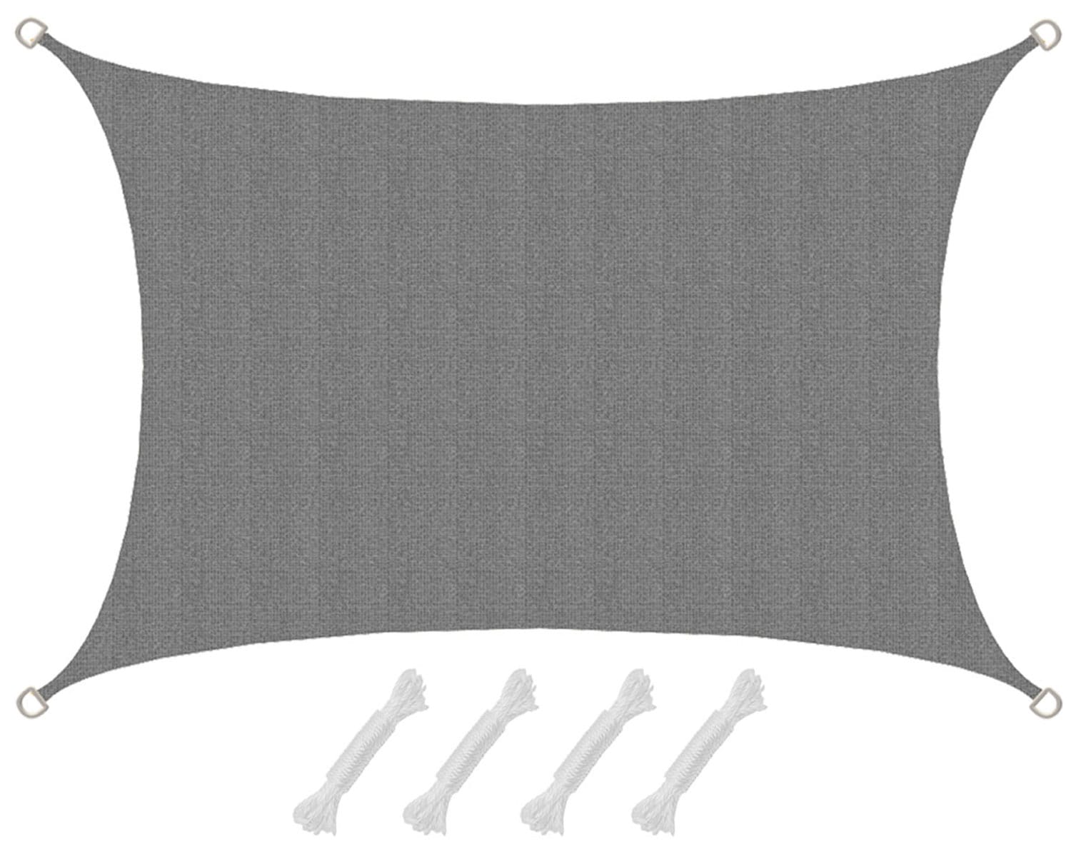 UV Sonnensegel 3x2 HDPE Rechteckig Sonnenschutz &Uuml;berdachung Garten Balkon Grau - Bild 1