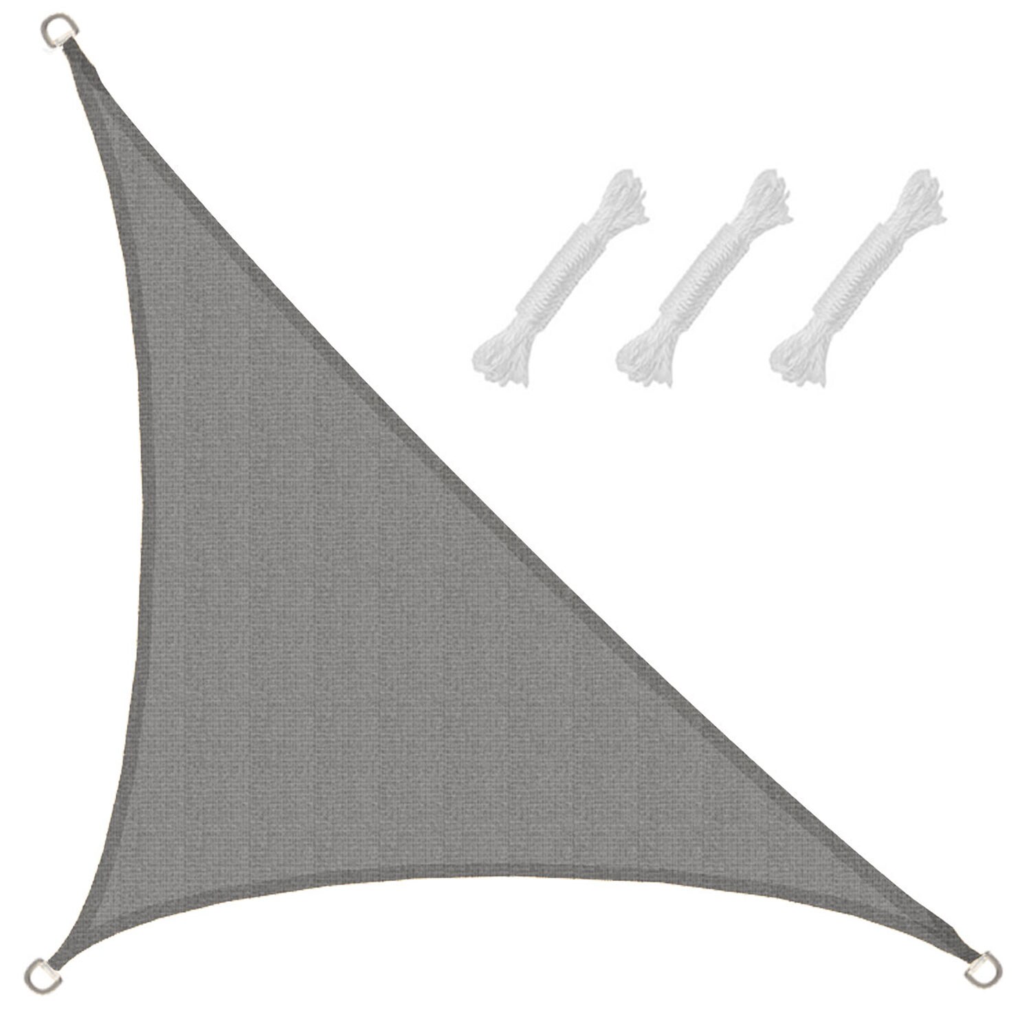 UV Sonnensegel 2,5x2,5x3,5 HDPE Dreieck Rechtwinklig Sonnenschutz Garten Grau - Bild 1