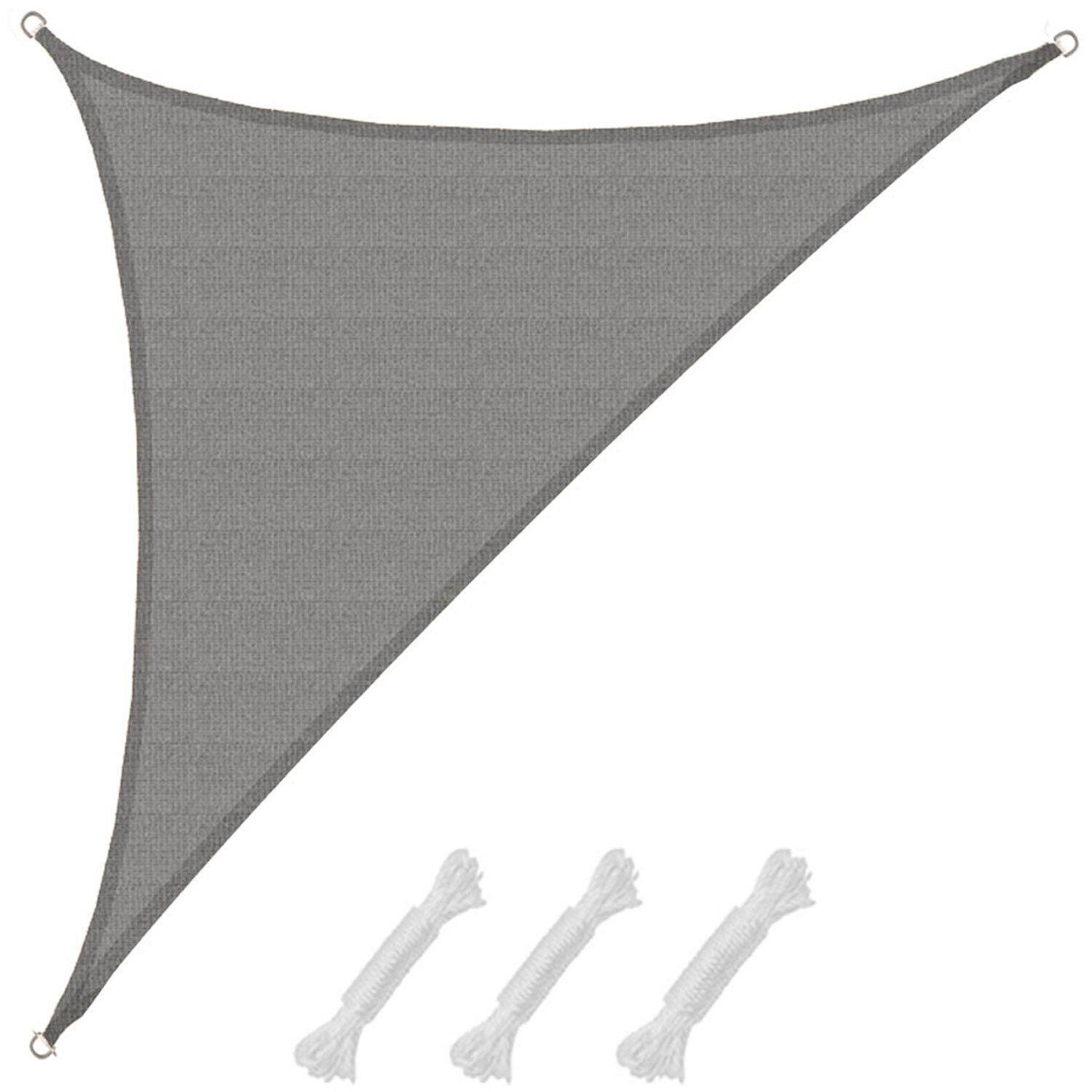 UV Sonnensegel 4,2×4,2×6 HDPE Dreieck Rechtwinklig Sonnenschutz Garten Grau | 04057216042511