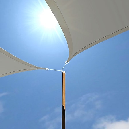 UV Sonnensegel 4,2x4,2x6 HDPE Dreieck Rechtwinklig Sonnenschutz Garten Beige 