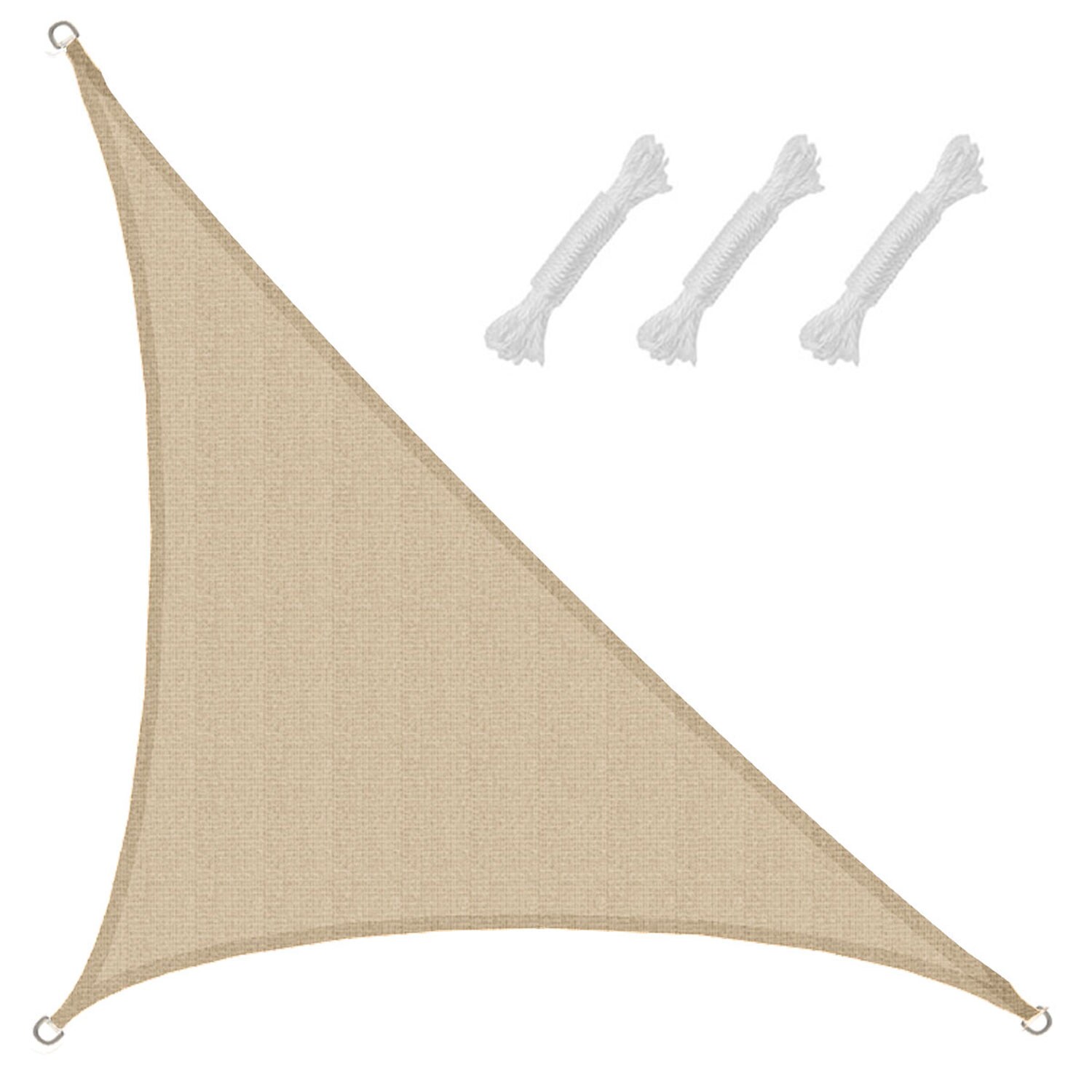 UV Sonnensegel 3x3x4,2 HDPE Dreieck Rechtwinklig Sonnenschutz Garten Beige | 04057216042498