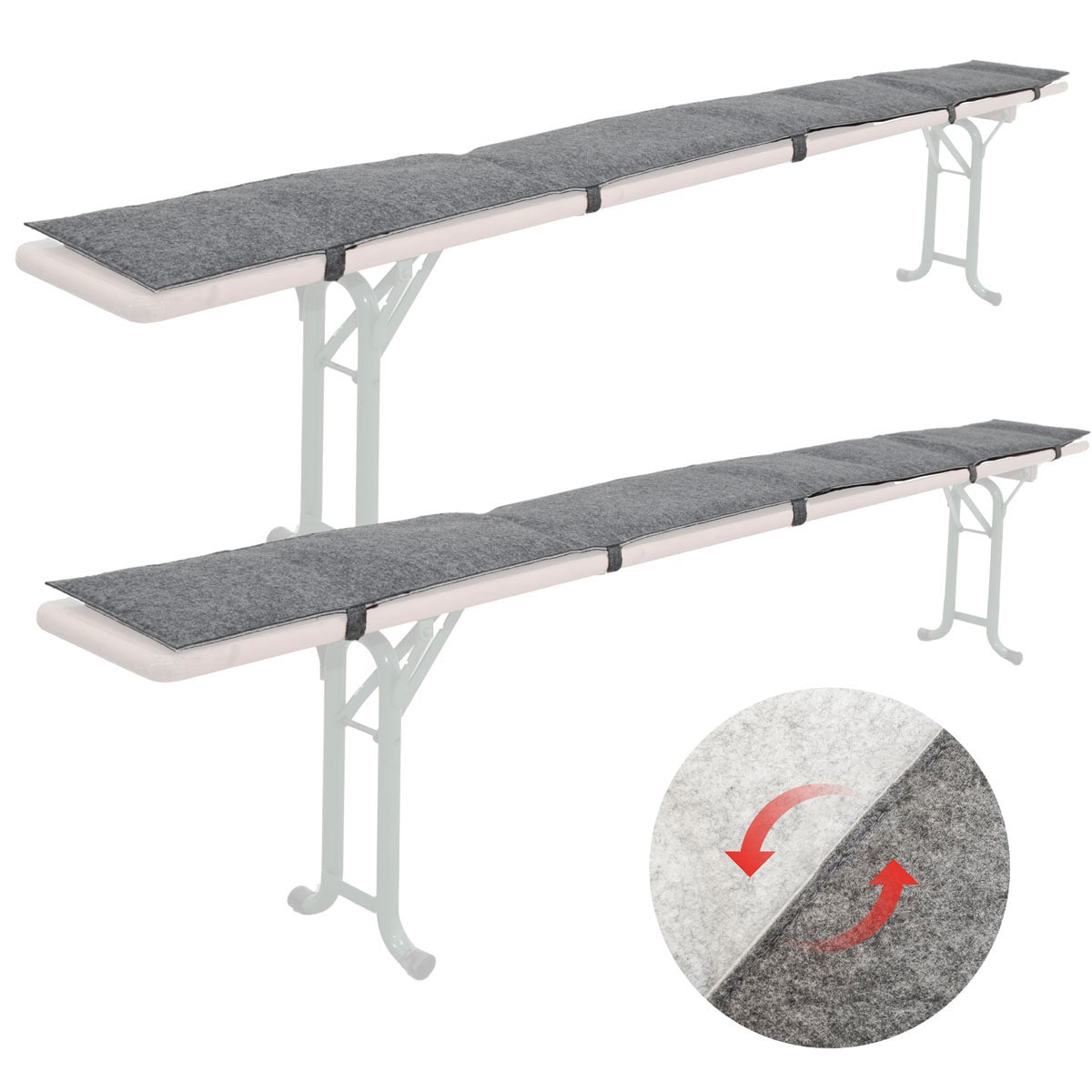 2x FILZ Bierbank Auflage zum Wenden 220x25 x2cm Polster Bierzeltgarnitur Auflage - Bild 1