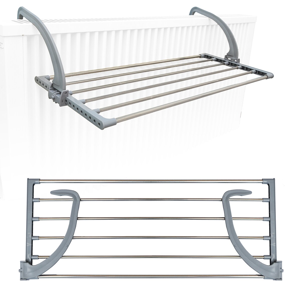 eyepower klappbarer Wäschetrockner aus Edelstahl f. Heizung Balkon Fernsterbank Handtuchhalter Unive | 04057216033687