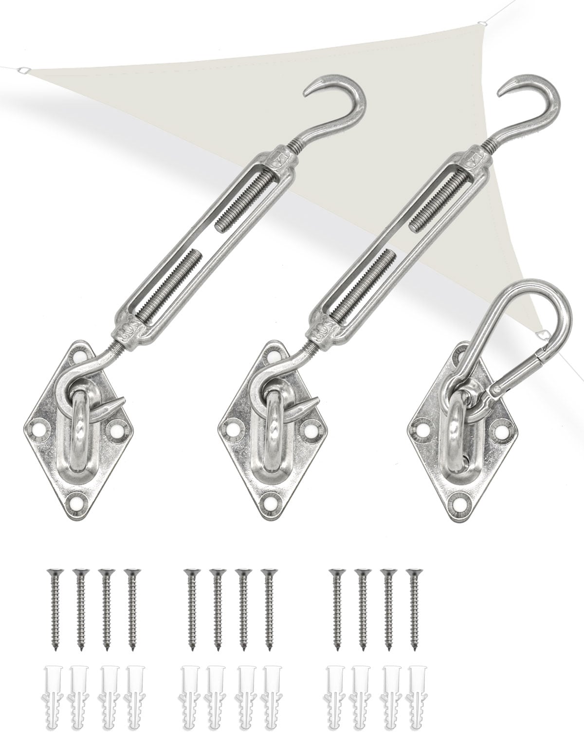 Schwerlast Befestigung f&uuml;r Dreieck Sonnensegel Befestigungsset Sonenschutz Segel - Bild 1