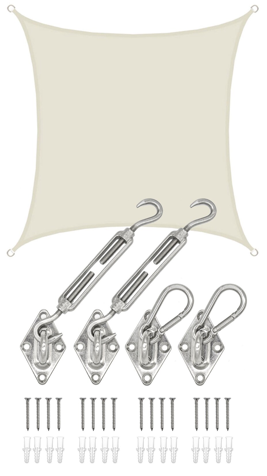 3x3m Sonnensegel Viereckig Wasserdicht – Sonnenschutz Segel Set mit Befestigung | 04057216046939