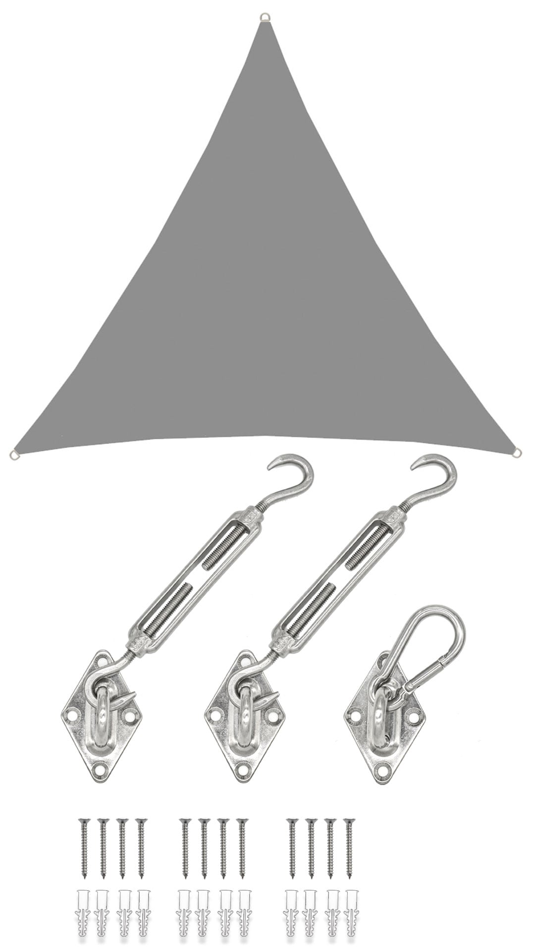 3x3x3 Sonnensegel Dreieckig Wasserdicht - Sonnenschutz Segel Set mit Befestigung - Bild 1