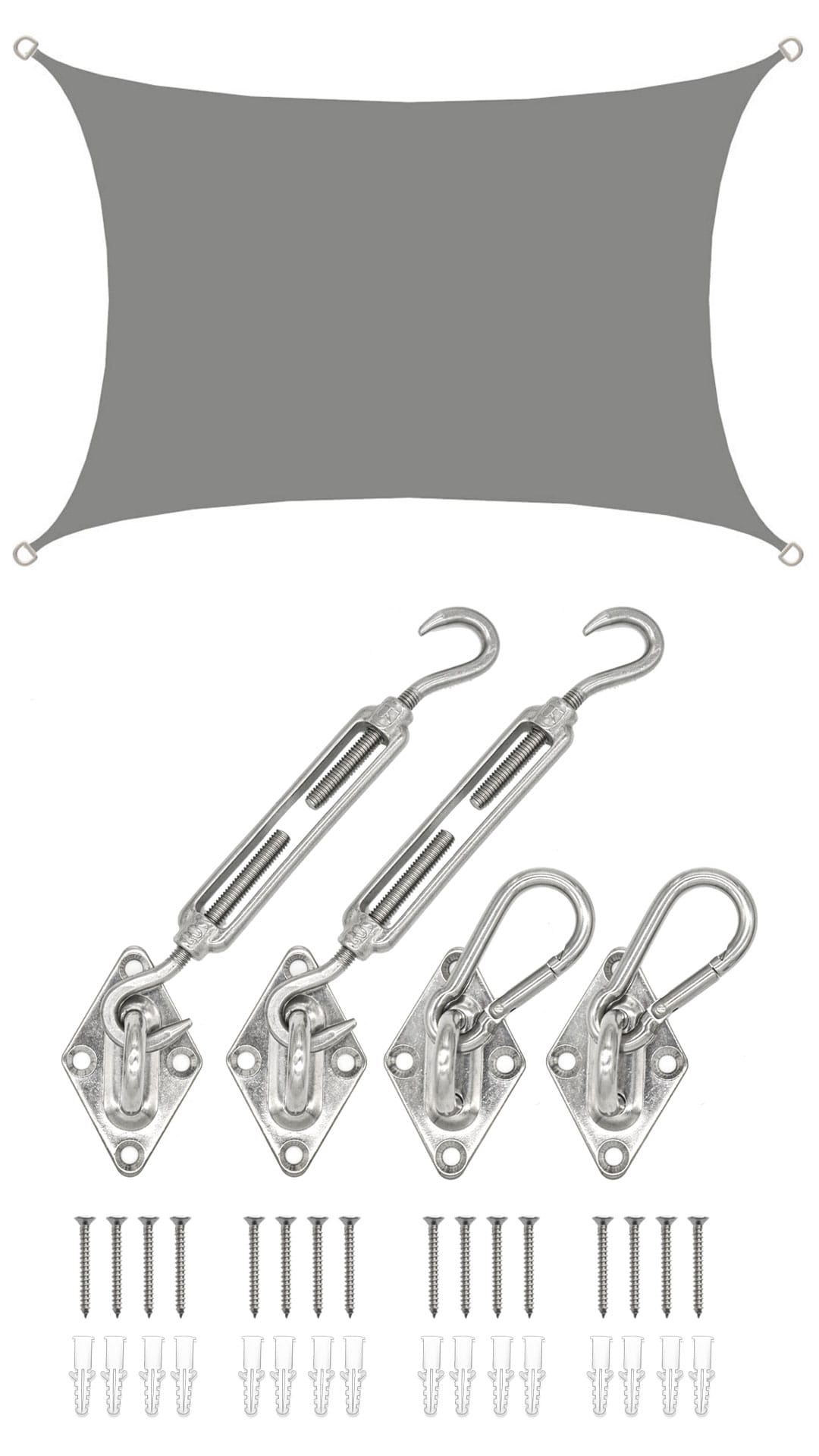 2x3m Sonnensegel Rechteckig Wasserdicht - Sonnenschutz Segel Set mit Befestigung - Bild 1