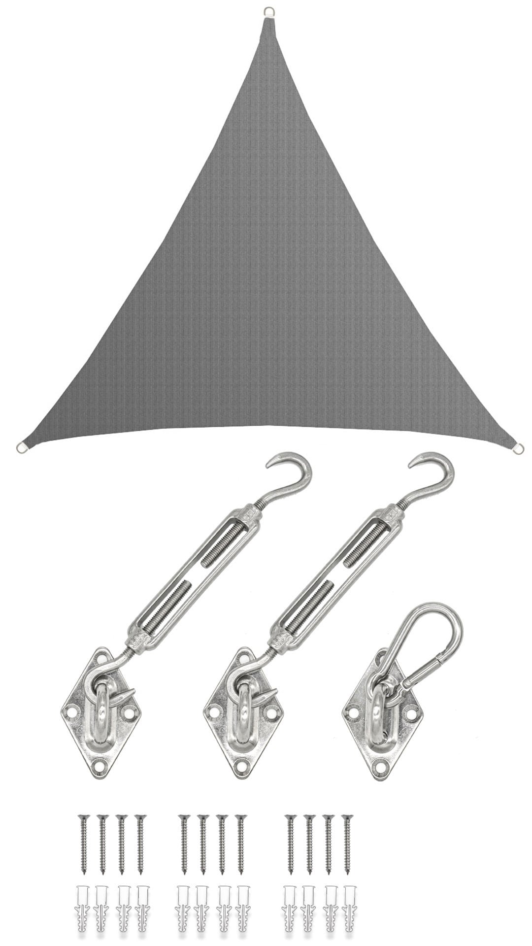 6x6x6 UV Sonnensegel Dreieckig Atmungsaktiv - Sonnenschutz Segel mit Befestigung - Bild 1