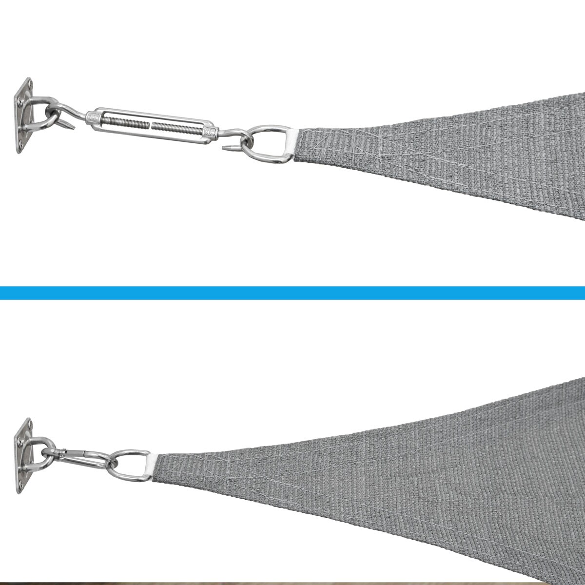 2,5x2,5x3,5 Sonnensegel Dreieckig Atmungsaktiv - Dreieck Segel mit Befestigung - Bild 1