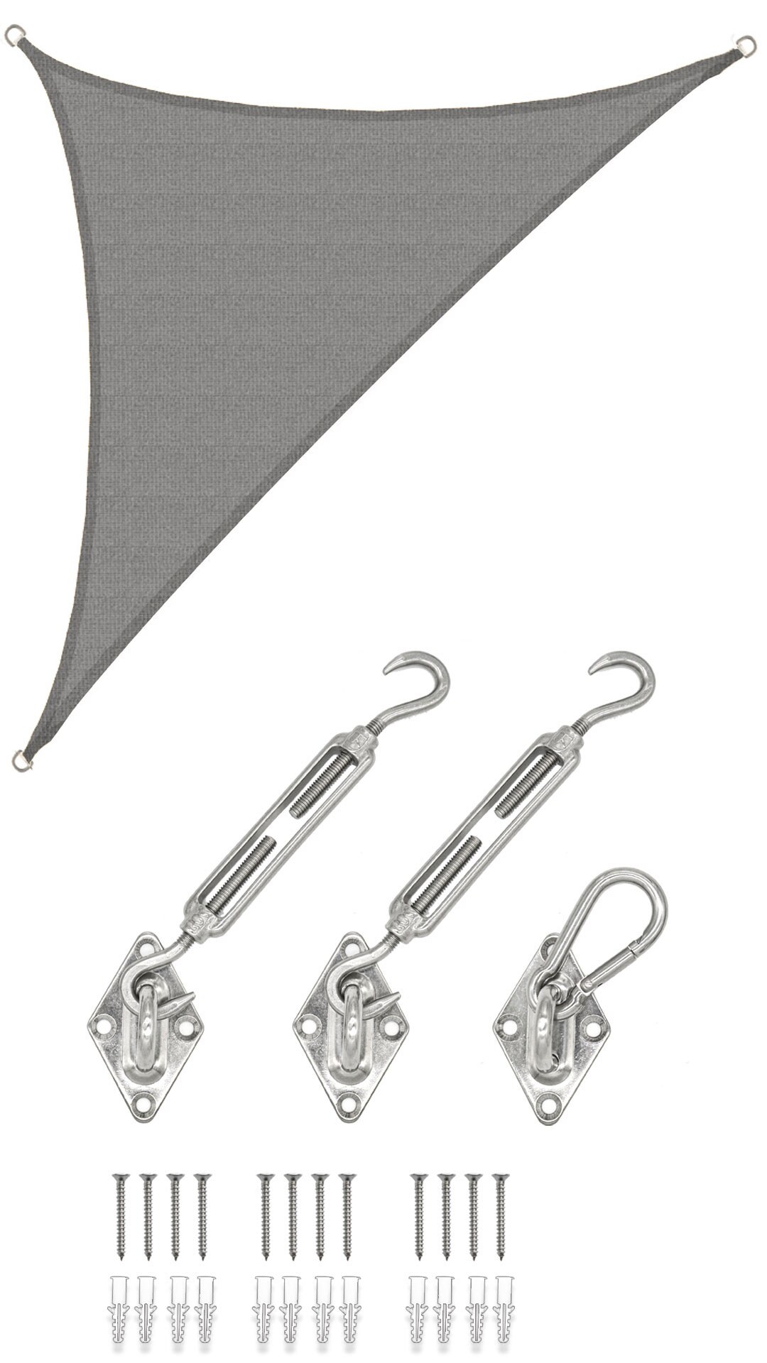 3,6x3,6x5,1 Sonnensegel Dreieckig Atmungsaktiv - Dreieck Segel mit Befestigung - Bild 1